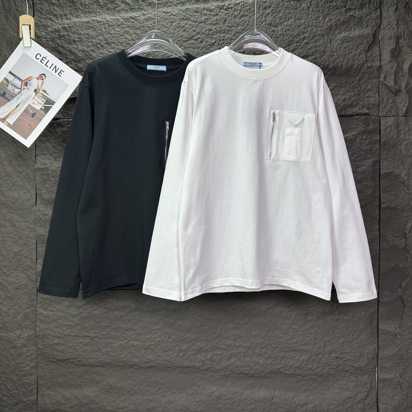 Prada 2025 Camiseta de Manga Larga con Bolsillo y Logo Triangular 10 i1758903339373 5840 0 8