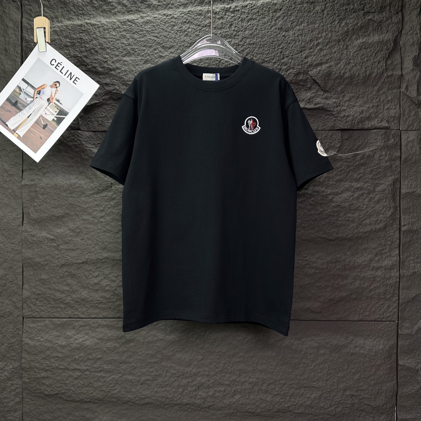 Moncler Camiseta de Manga Corta con Logo Bordado para Hombre y Mujer