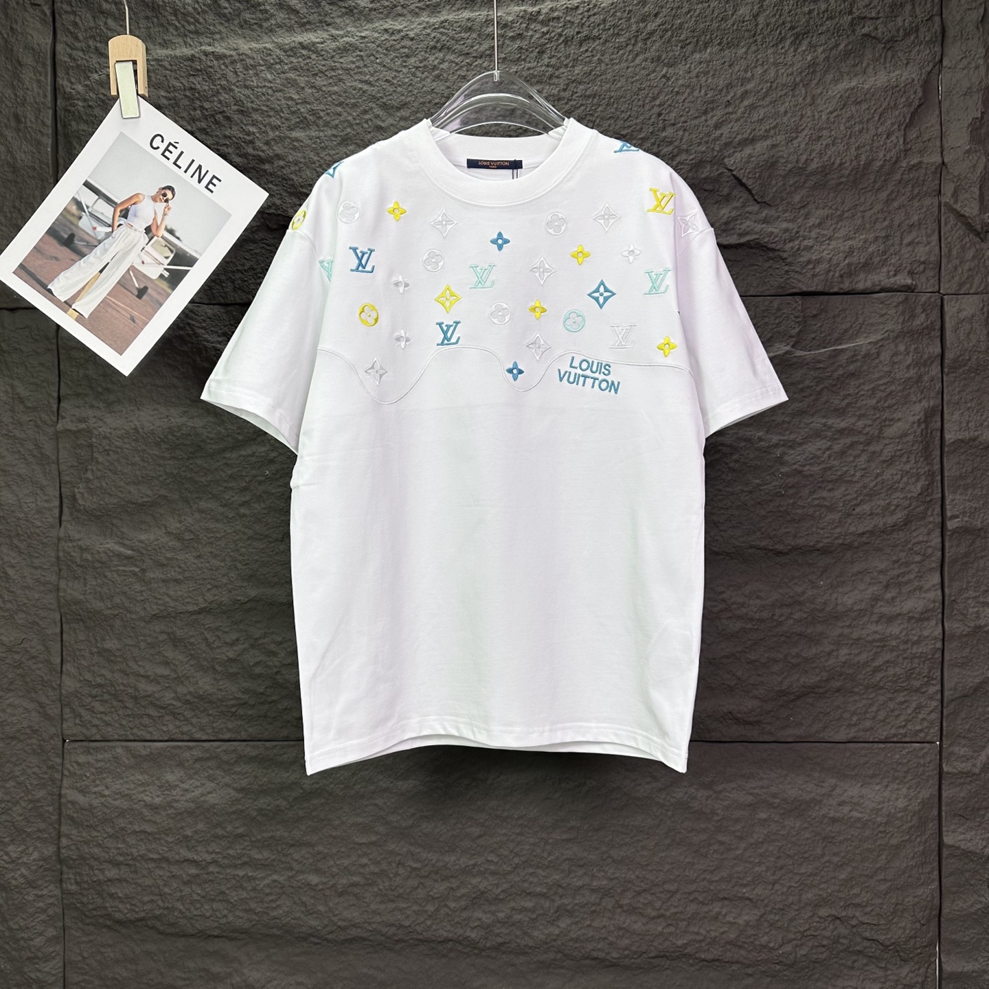 P90 Lujia 2026 nuevo bordado🪡Camiseta de manga corta con logo colorido estilo pareja 🔥Versión alta🔥Versión alta🔥Tej…