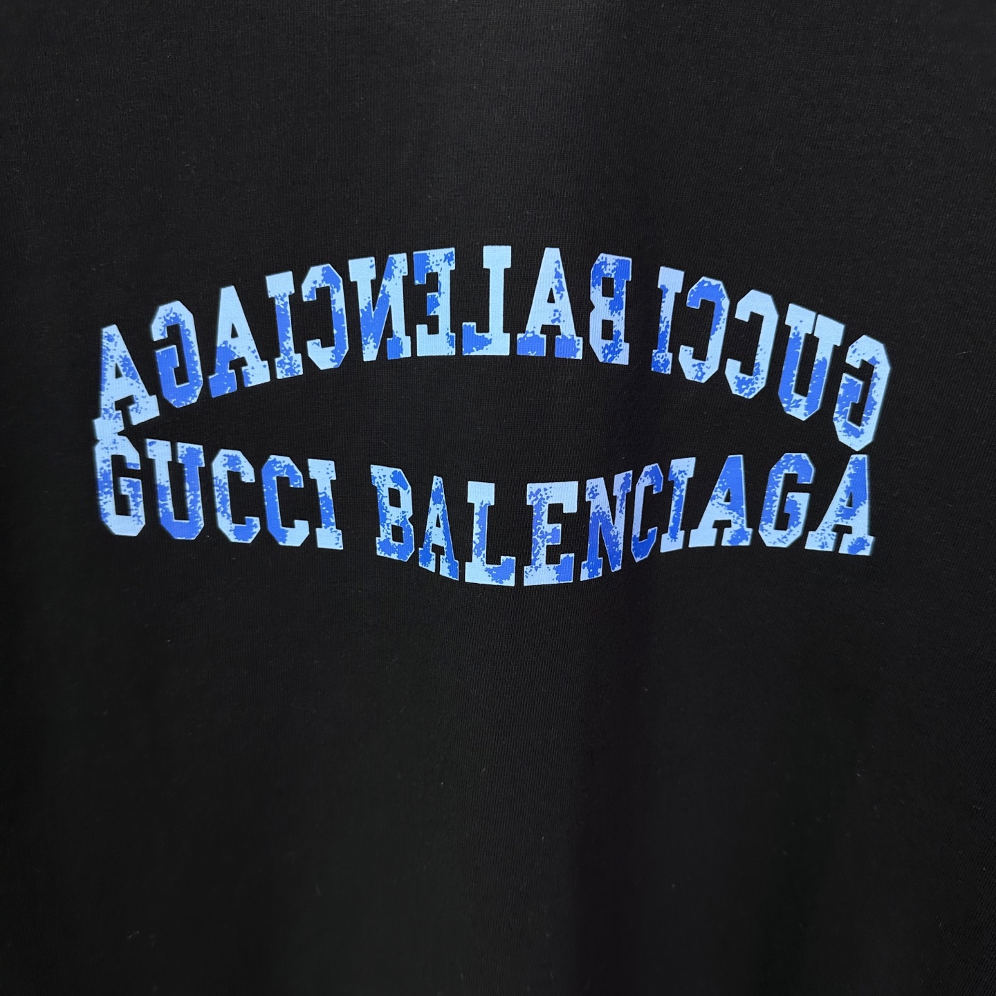 Balenciaga 巴黎世家2026新款蓝色字母印花logo 短袖T恤