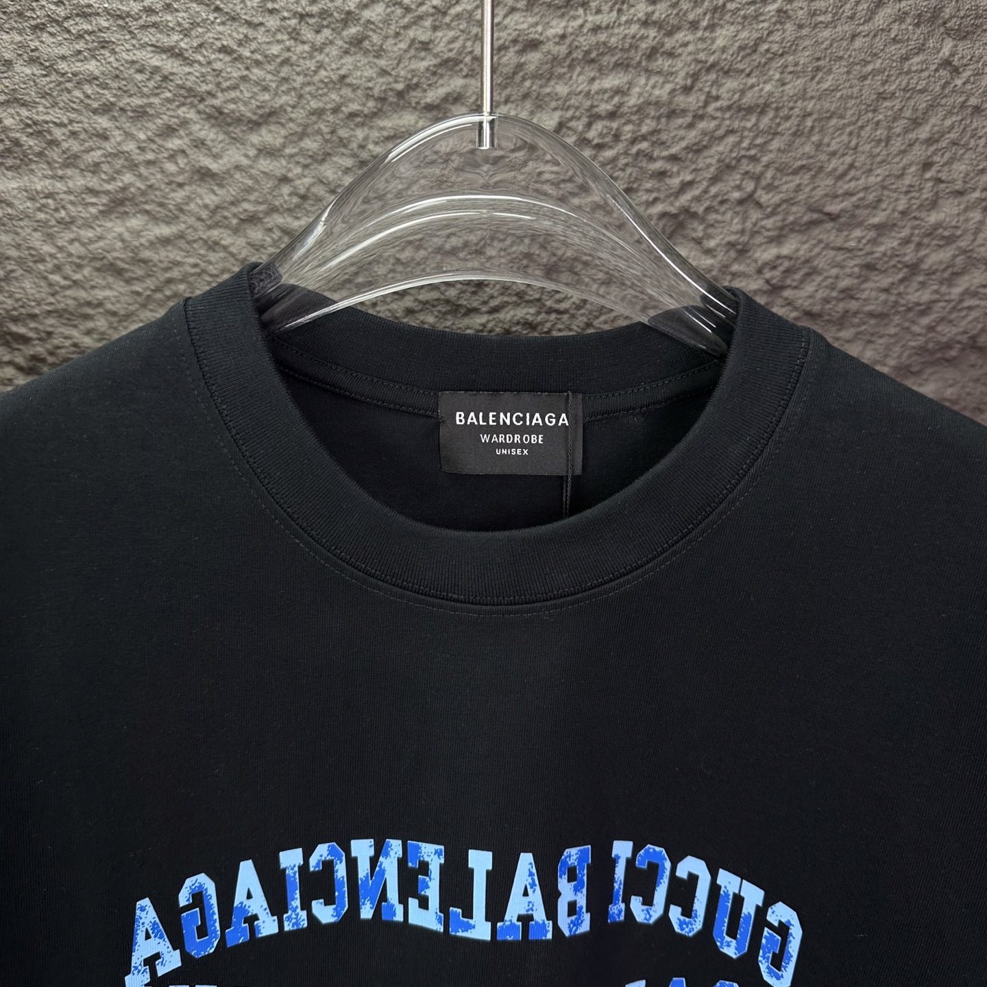 Balenciaga 巴黎世家2026新款蓝色字母印花logo 短袖T恤