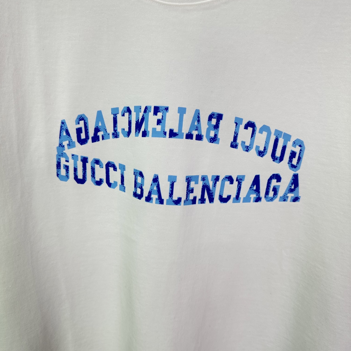 Balenciaga 巴黎世家2026新款蓝色字母印花logo 短袖T恤