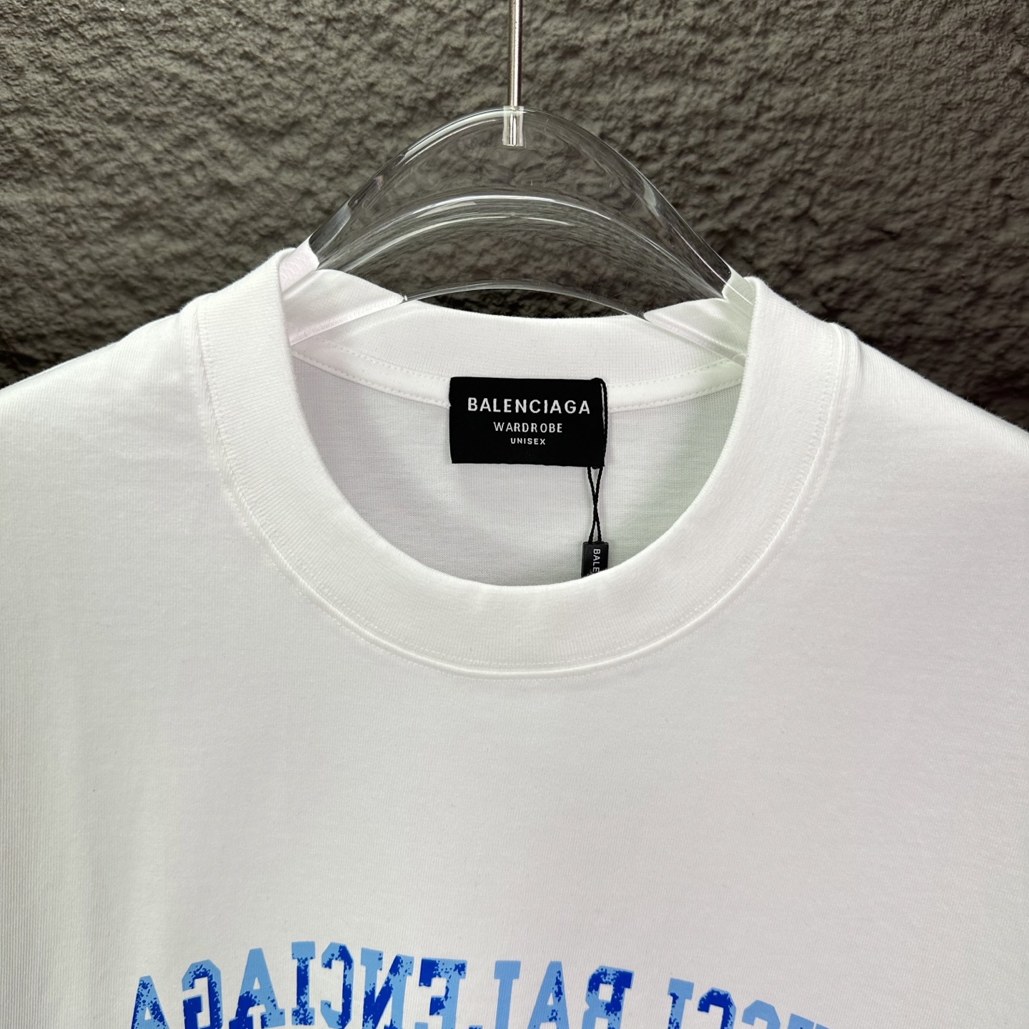 Balenciaga 巴黎世家2026新款蓝色字母印花logo 短袖T恤