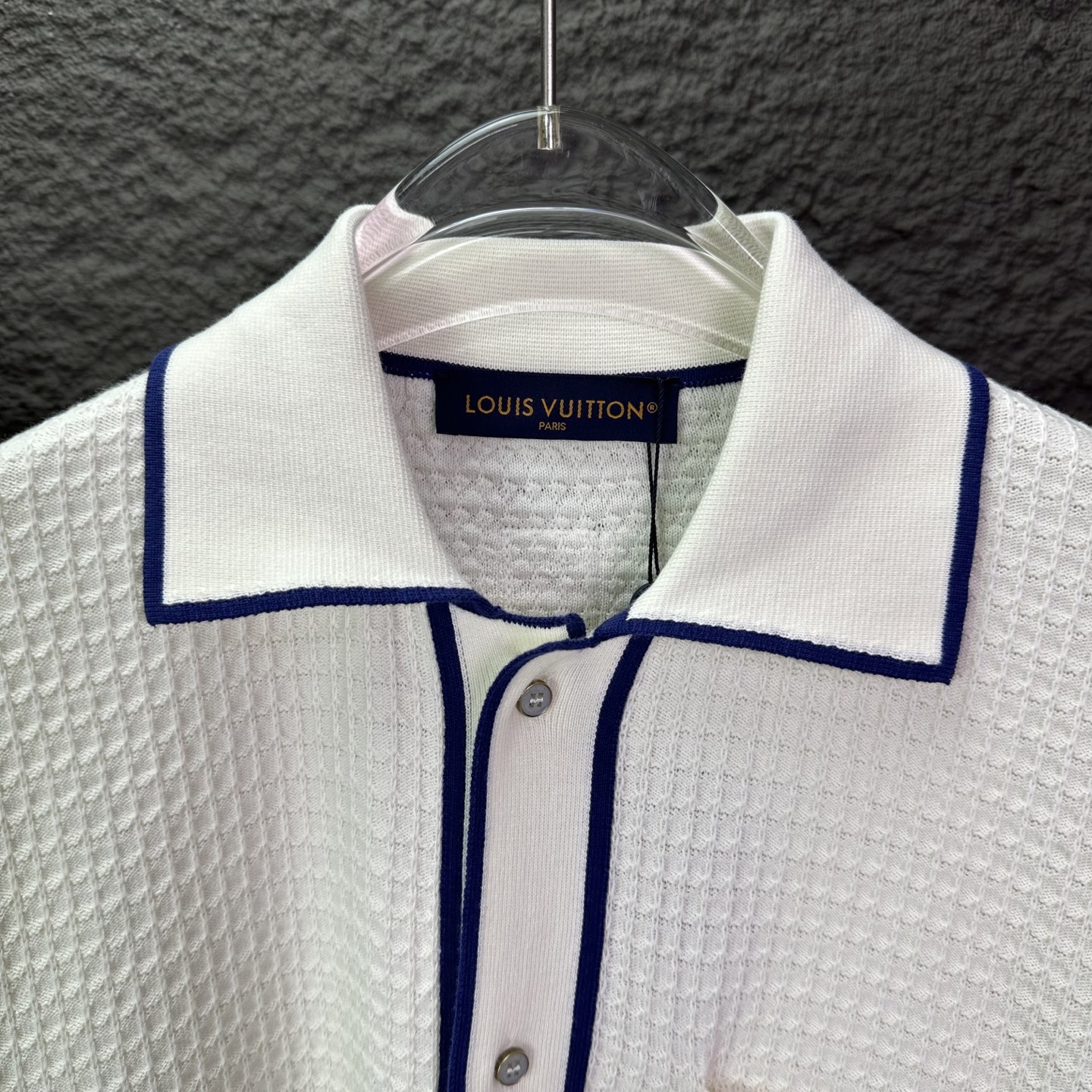 Louis Vuitton 驴家2026新款华夫格口袋刺绣 针织翻领短袖Polo