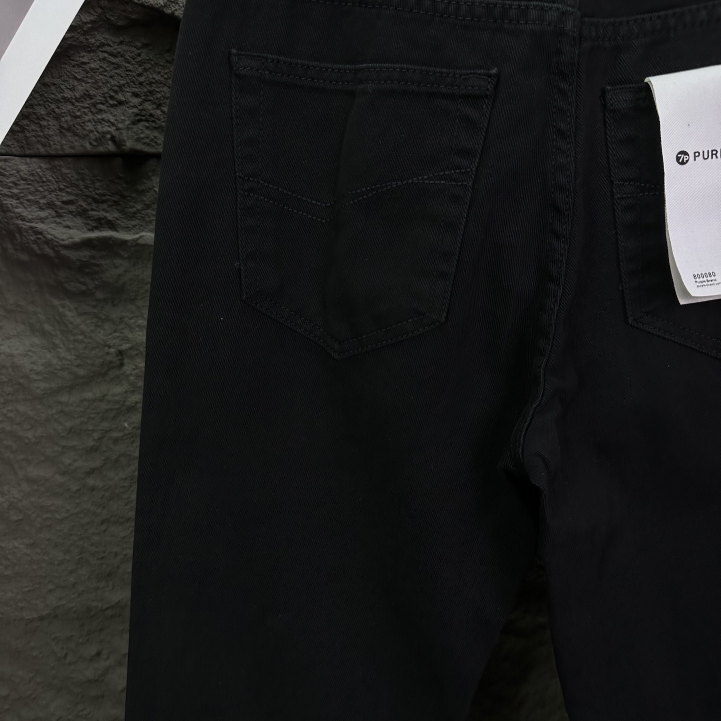 Purple Brand PURPLE BRAND 2026新款纯黑色 水洗弹力微喇宽松牛仔裤