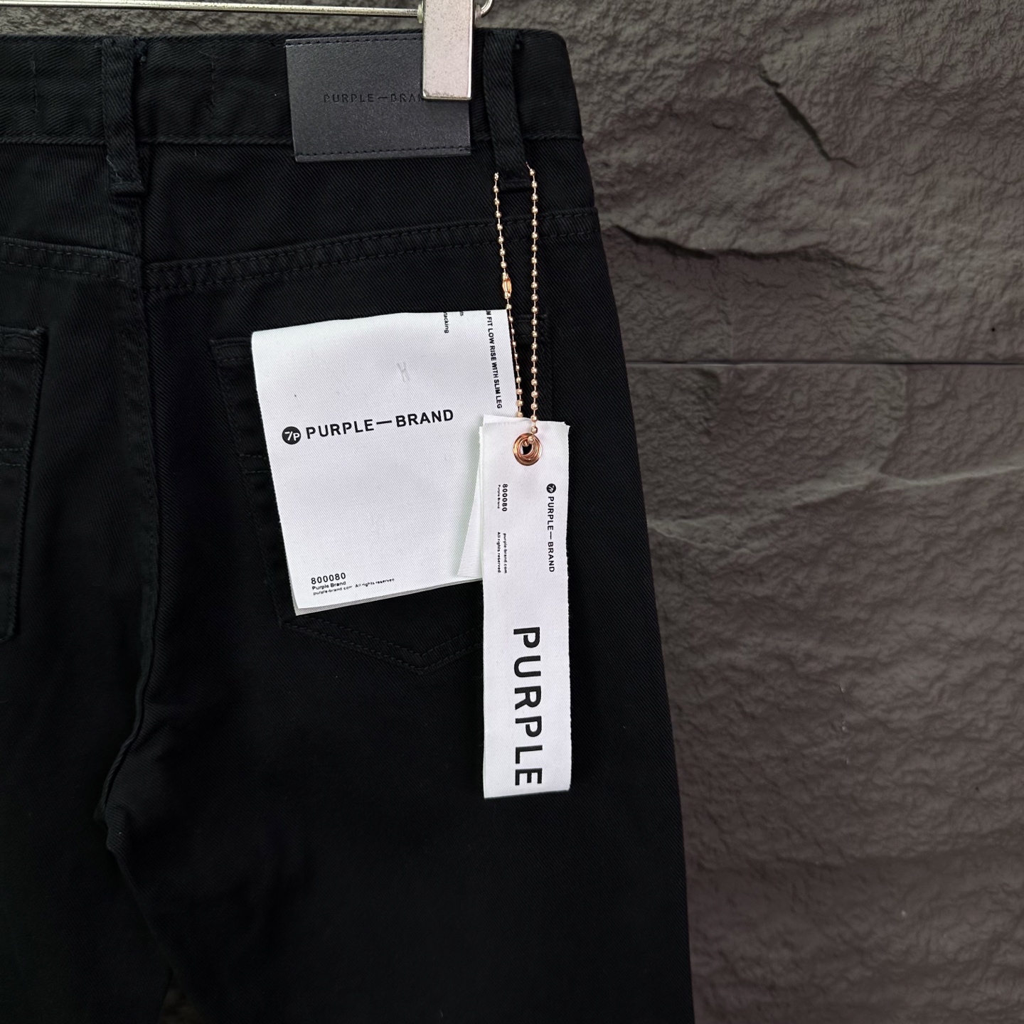 Purple Brand PURPLE BRAND 2026新款纯黑色 水洗弹力微喇宽松牛仔裤