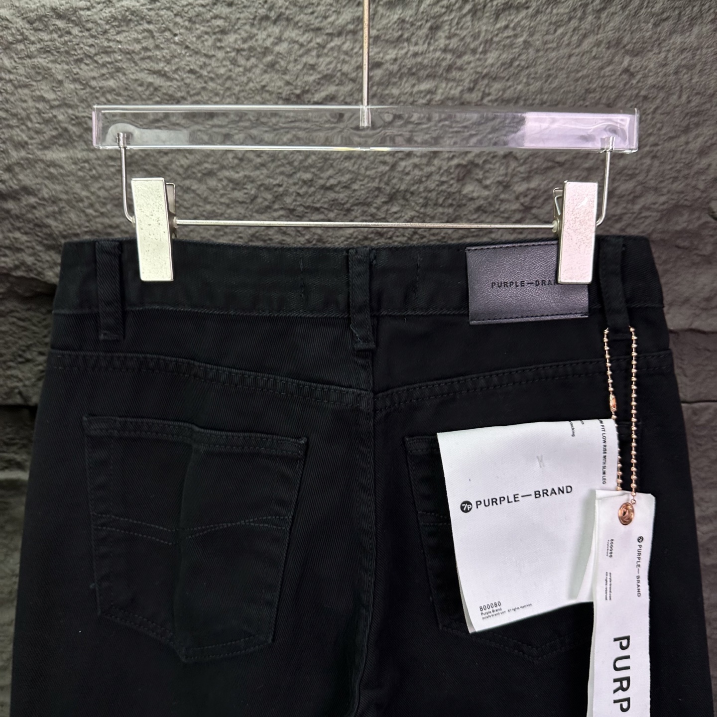 Purple Brand PURPLE BRAND 2026新款纯黑色 水洗弹力微喇宽松牛仔裤