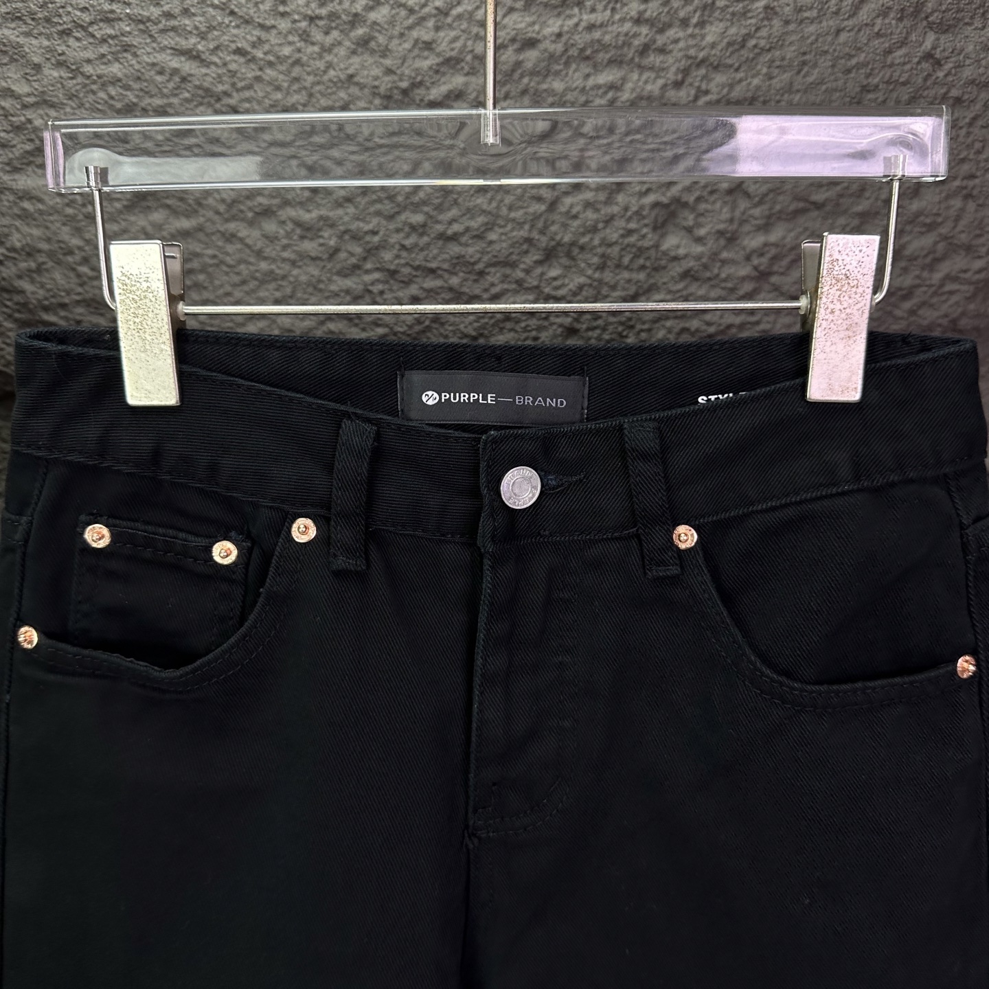 Purple Brand PURPLE BRAND 2026新款纯黑色 水洗弹力微喇宽松牛仔裤