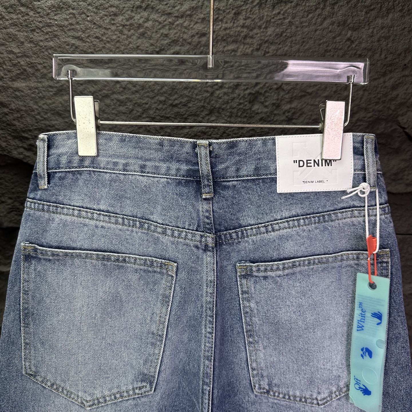Off-White OFF- WHITE 2026新款浅蓝白印花 水洗宽松牛仔裤