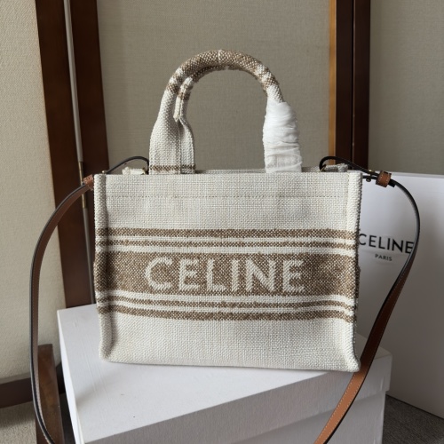 Celine Ace New Canvas Tote Bag,Top Handle and Adjustable Crossbody Strap
