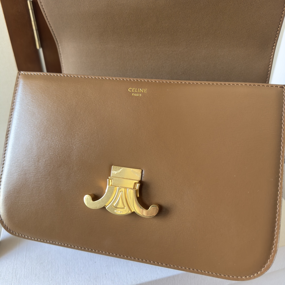 Celine Triomphe Bag: New Classic Crossbody Handbag, Brown Leather 6 i1699015601 9462 5