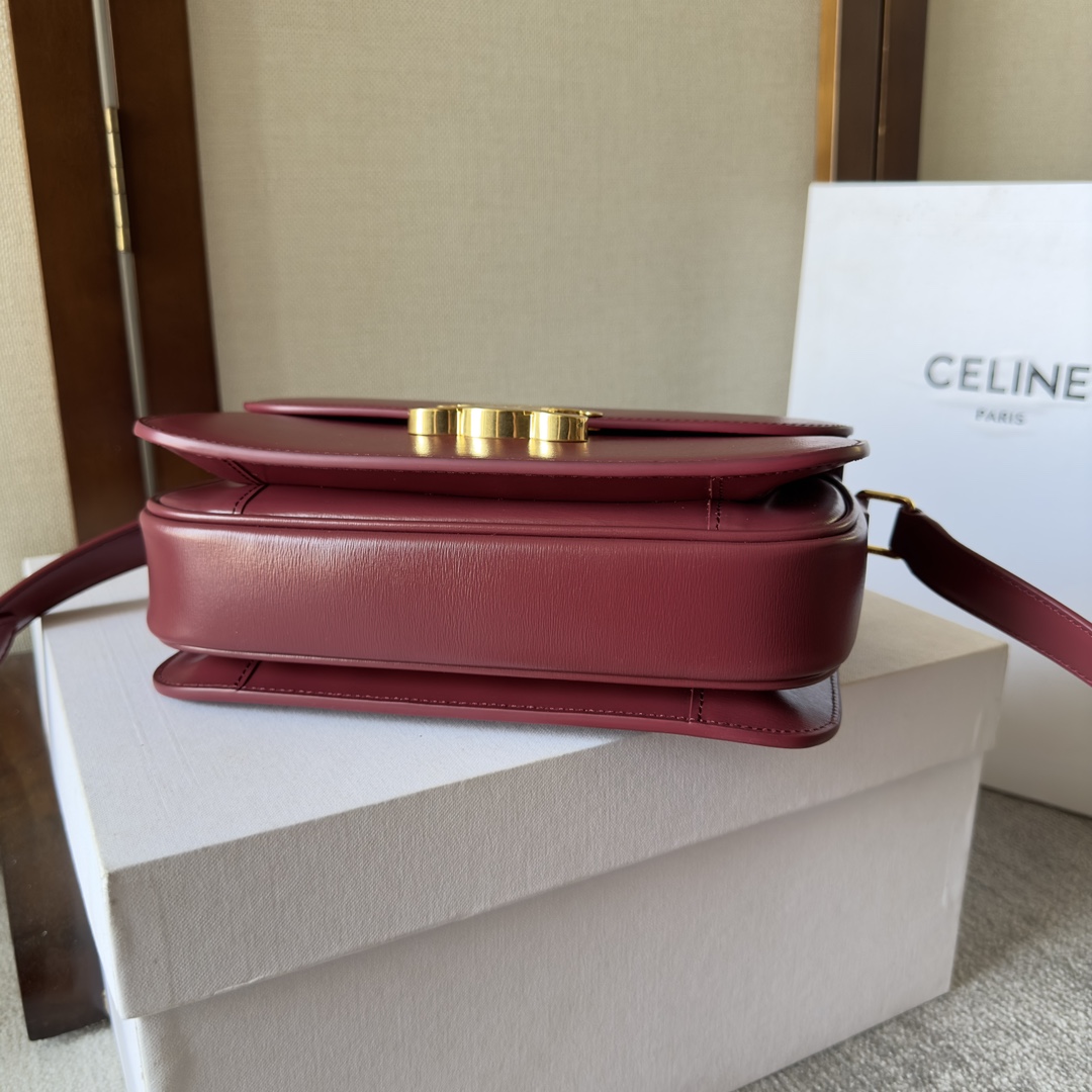 Celine Triomphe Bag, Burgundy Leather Crossbody Handbag 4 i1699015654 1144 3