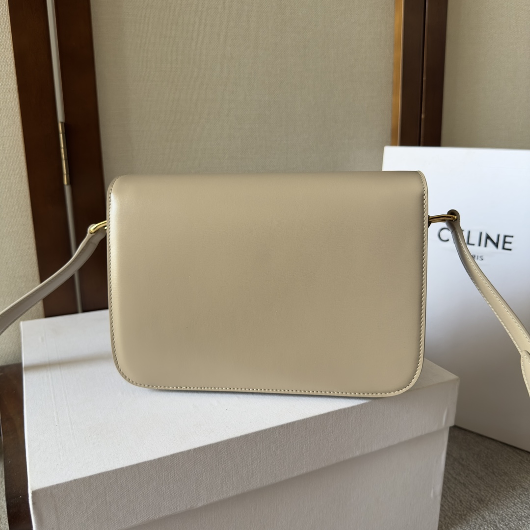 Celine Triomphe Bag: Calfskin Leather, Adjustable Strap, Golden Clasp Detailing 4 i1699015686 1970 2