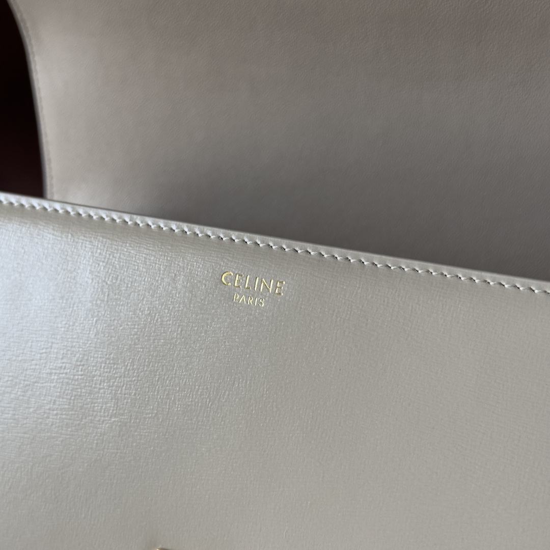 Celine Triomphe Bag: Calfskin Leather, Adjustable Strap, Golden Clasp Detailing 9 i1699015686 293 7