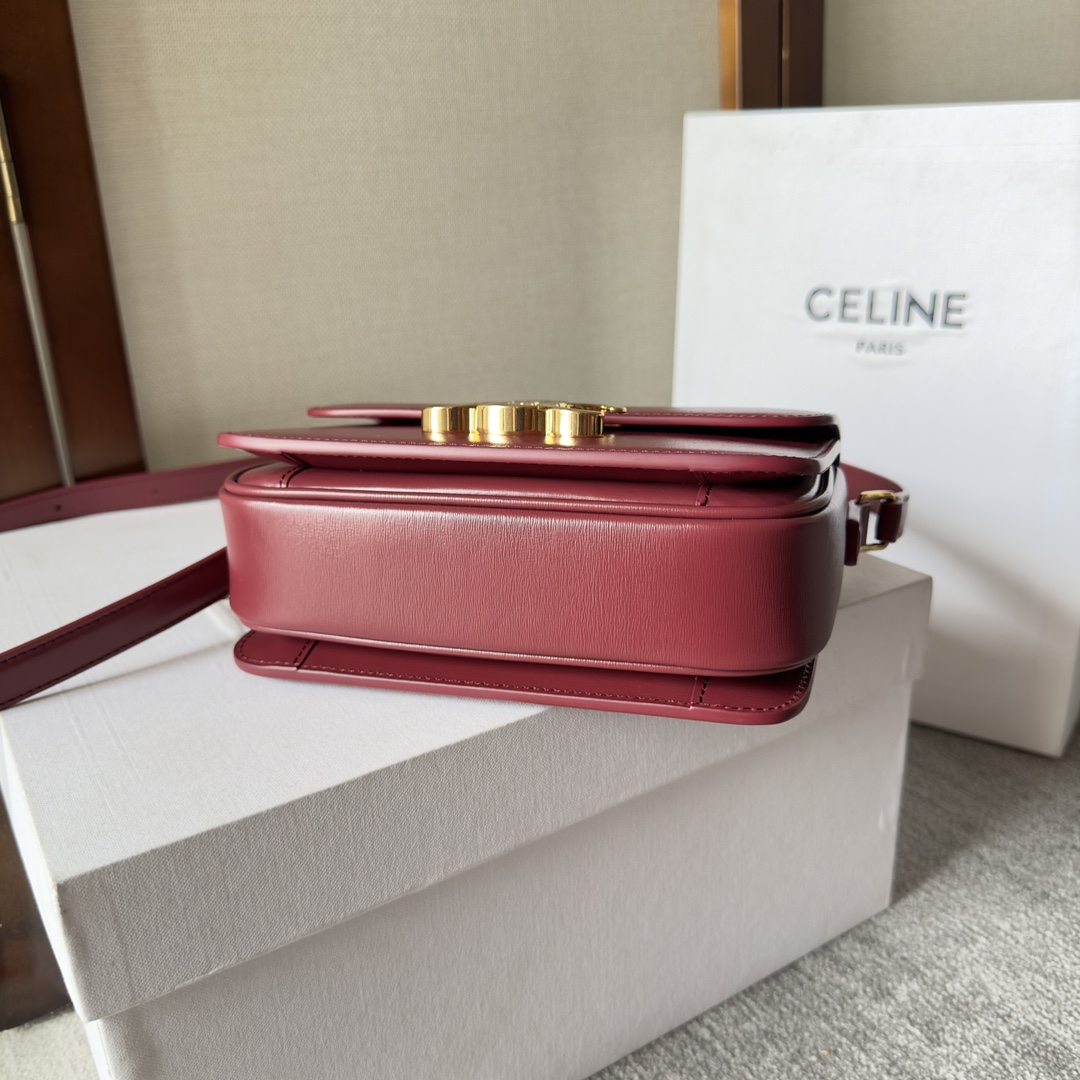 Celine Teen Triomphe Bag in Rubis Leather Crossbody Shoulder Bag 5 i1699016077 346 3