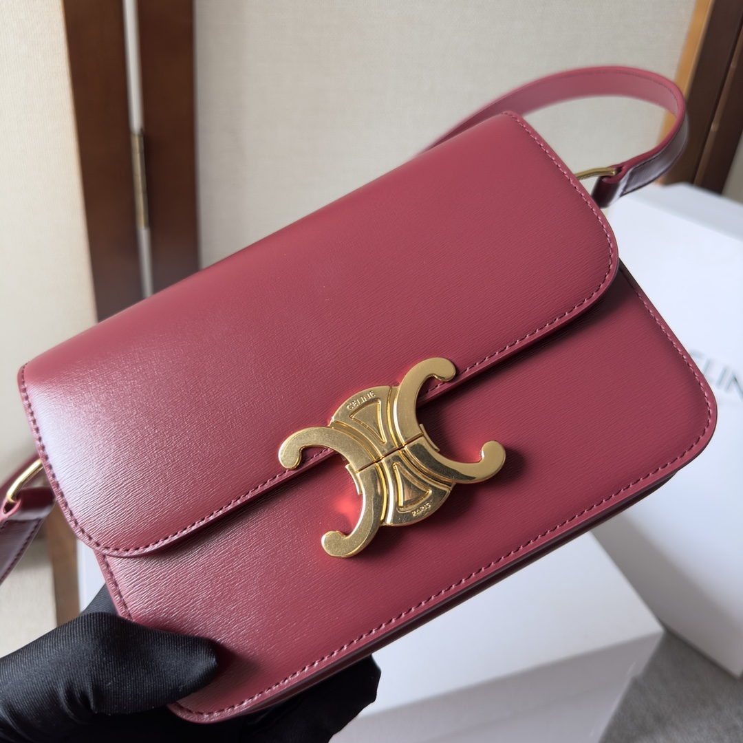 Celine Teen Triomphe Bag in Rubis Leather Crossbody Shoulder Bag 6 i1699016077 4729 4