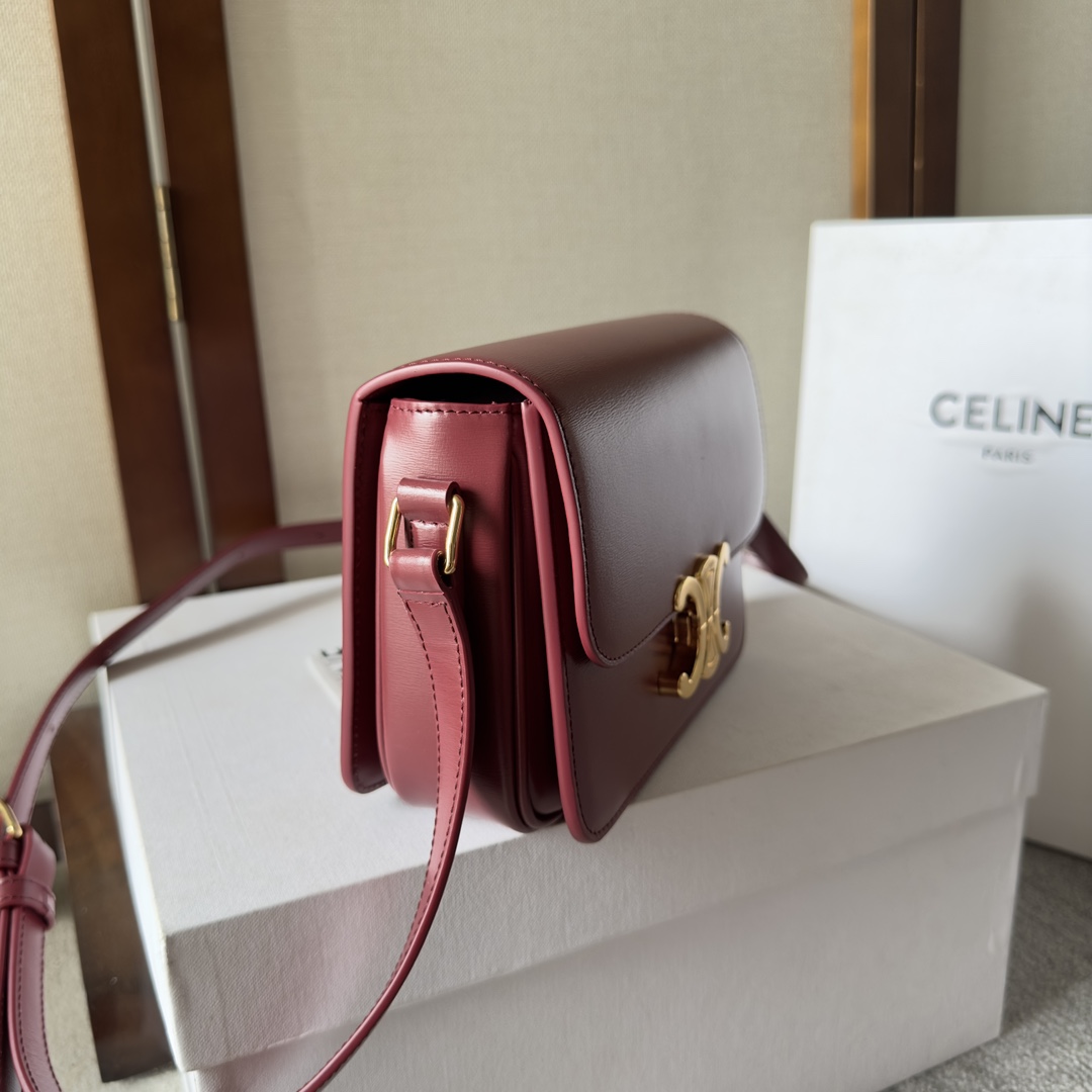 Celine Teen Triomphe Bag in Rubis Leather Crossbody Shoulder Bag 3 i1699016077 7792 1