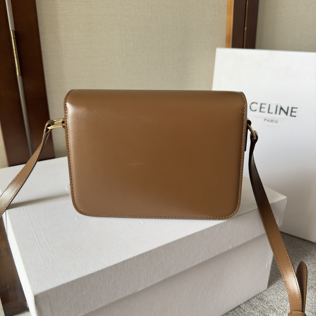 Celine Teen Triomphe Bag in Tan Leather with Adjustable Shoulder Strap 4 i1699016322 3010 2