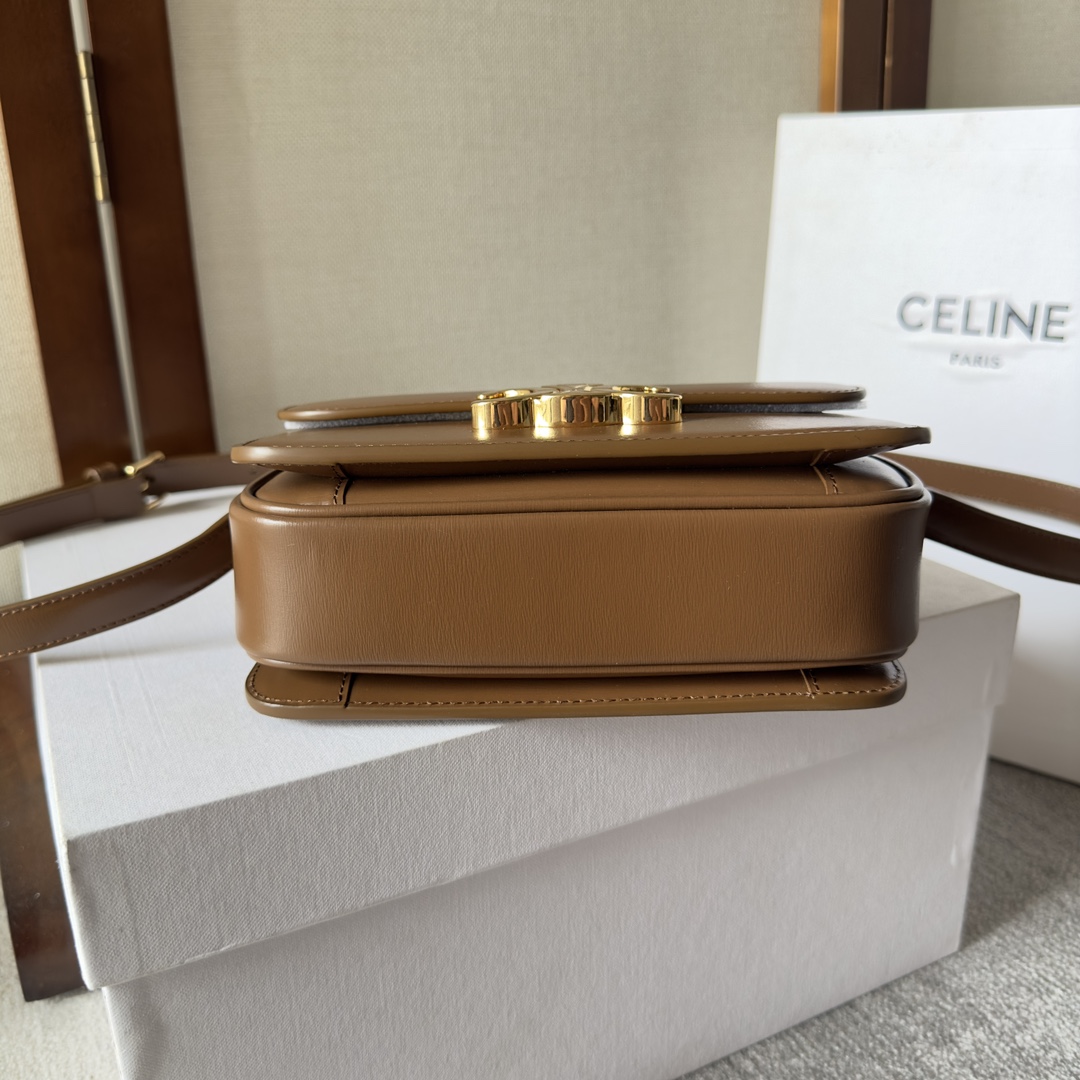 Celine Teen Triomphe Bag in Tan Leather with Adjustable Shoulder Strap 5 i1699016322 8482 3