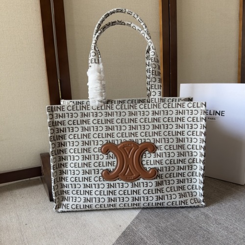 Celine Cabas Thais Large Tote Bag in Jacquard Fabric, Hand and Shoulder Carry 1 Celine Cabas Thais Large Tote Bag in Jacquard Fabric, Hand and Shoulder Carry