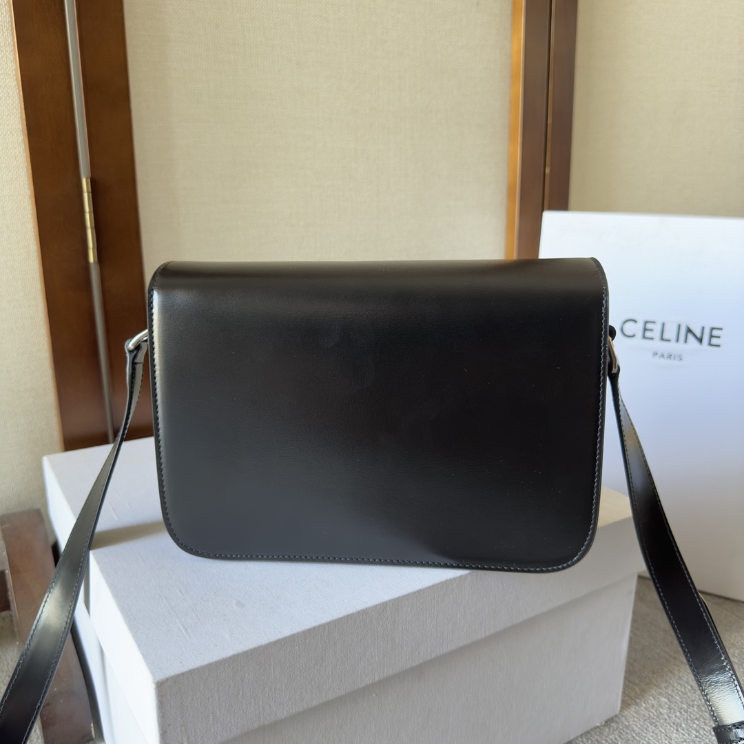 Celine Triomphe Bag: Classic Black Leather Crossbody Handbag 4 i1701958386 7869 0