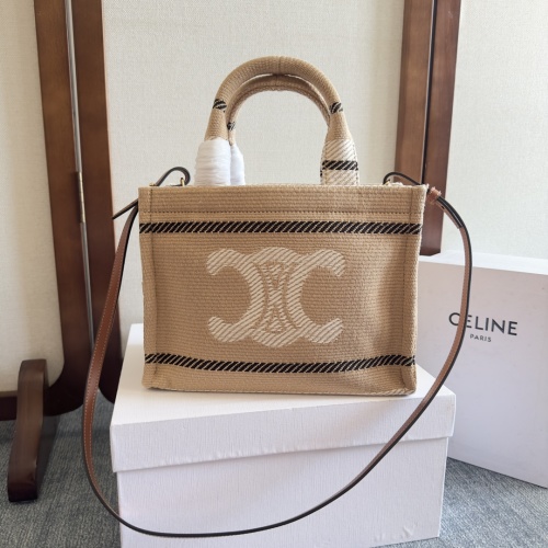 Celine Cabas Thais Small Tote Bag in Triomphe Jacquard Textile & Leather 1 Celine Cabas Thais Small Tote Bag in Triomphe Jacquard Textile & Leather