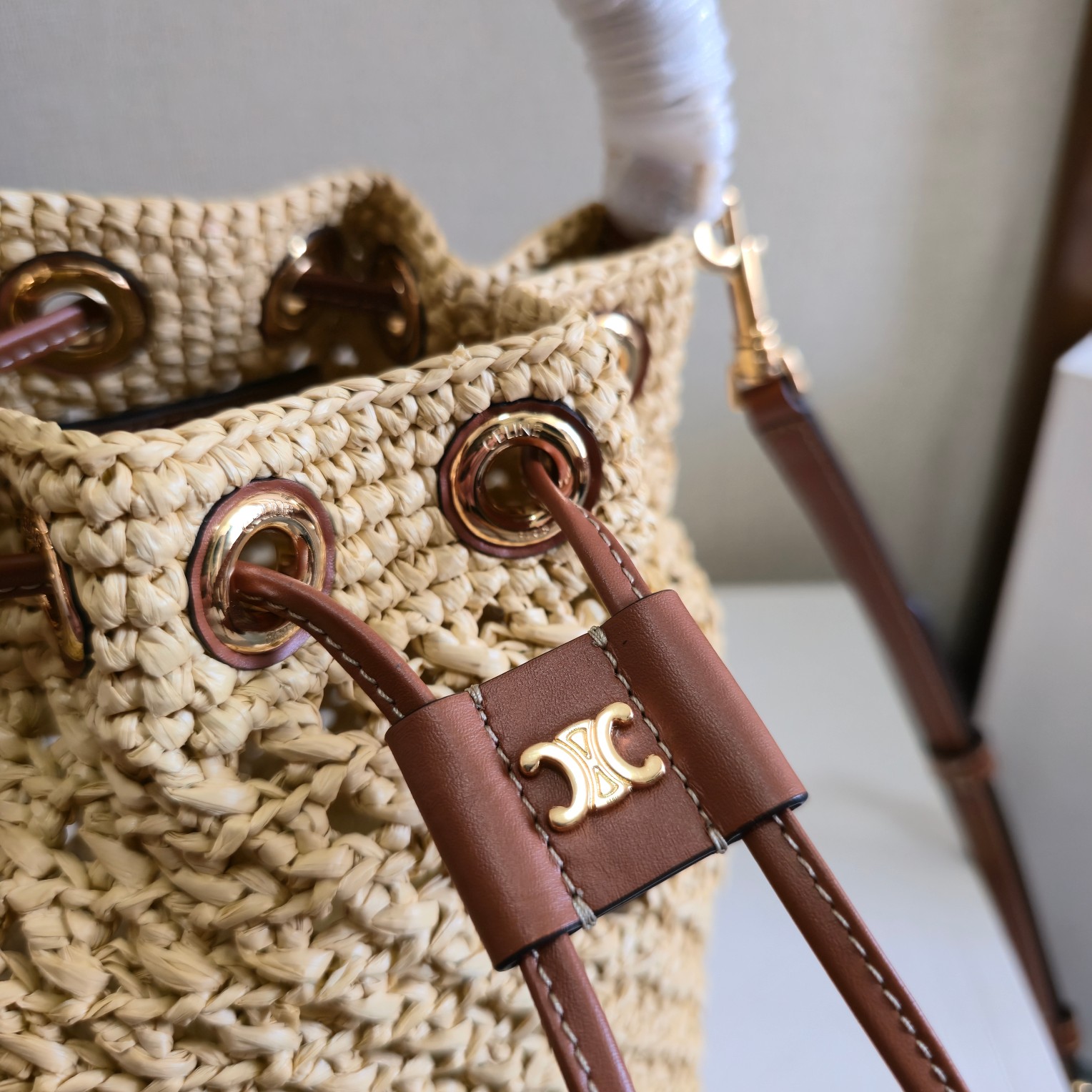 Celine Style Beige Leather Crossbody Bag style reference detail image 6 from source 764039