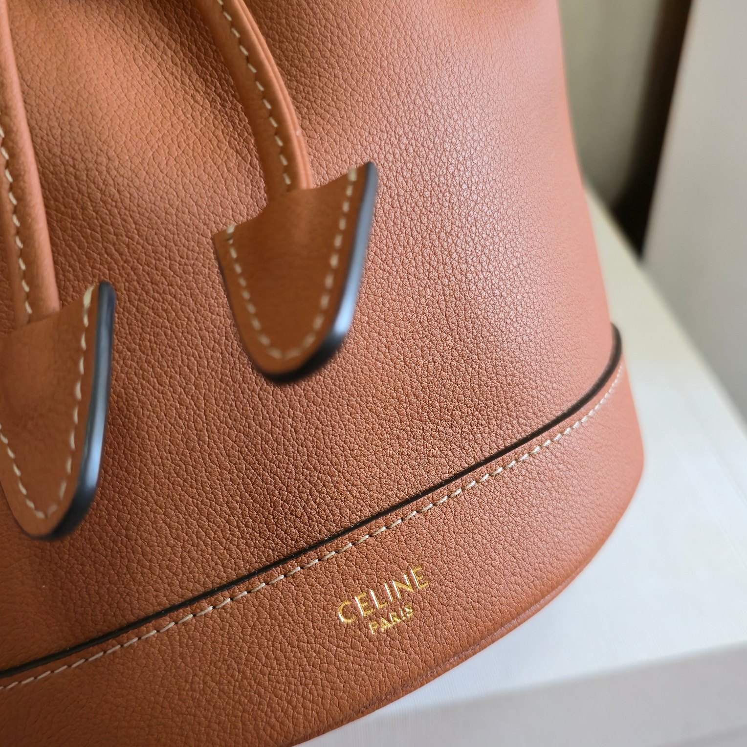 Celine Style Brown Leather Crossbody Bag style reference detail image 6 from source 764038