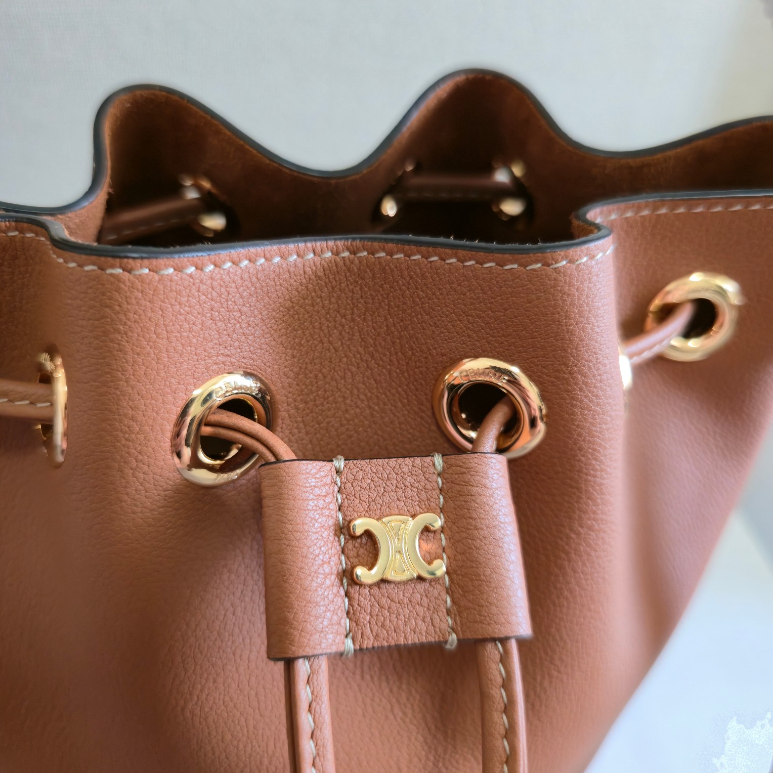 Celine Style Brown Leather Crossbody Bag style reference detail image 7 from source 764038