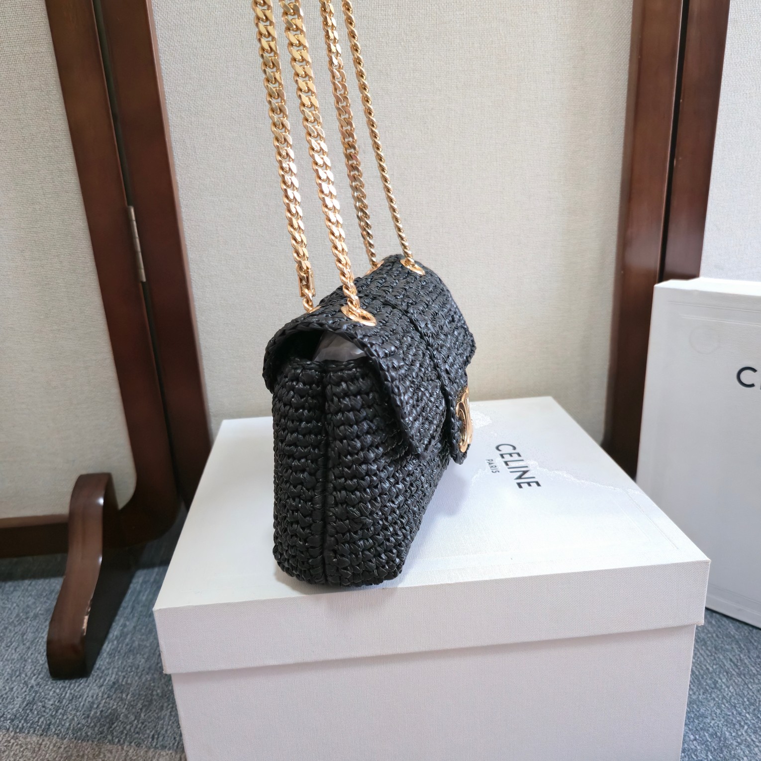 Celine Style Beige Leather Top Handle Bag Lookbook Reference image 2