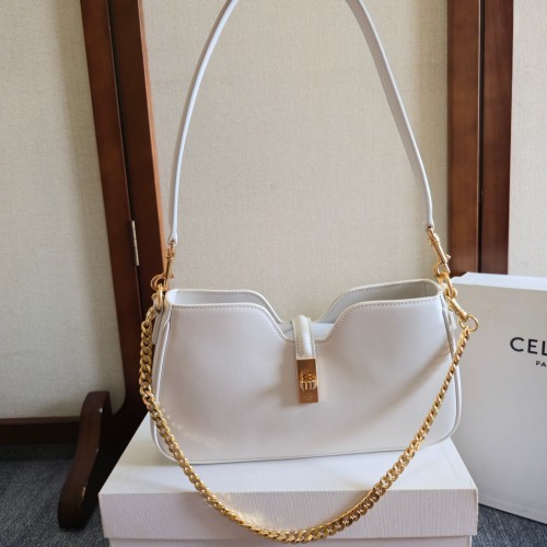 Celine Camille Baguette Bag: White Leather, Gold Hardware, Original Packaging 1 Celine Camille Baguette Bag: White Leather, Gold Hardware, Original Packaging