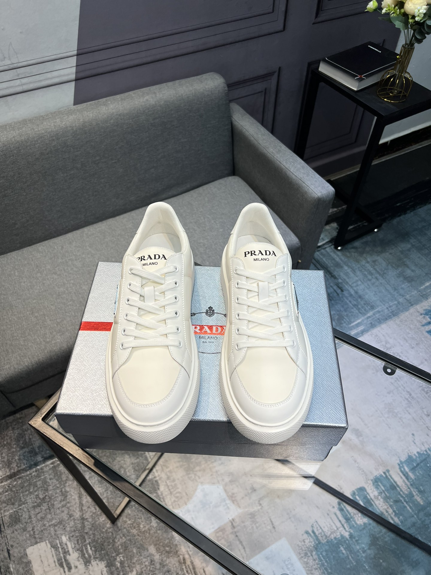 【 PRADA】Prada - Calidad de gama alta - Exterior: Piel de becerro de seda, Tejido de lona de marca, C