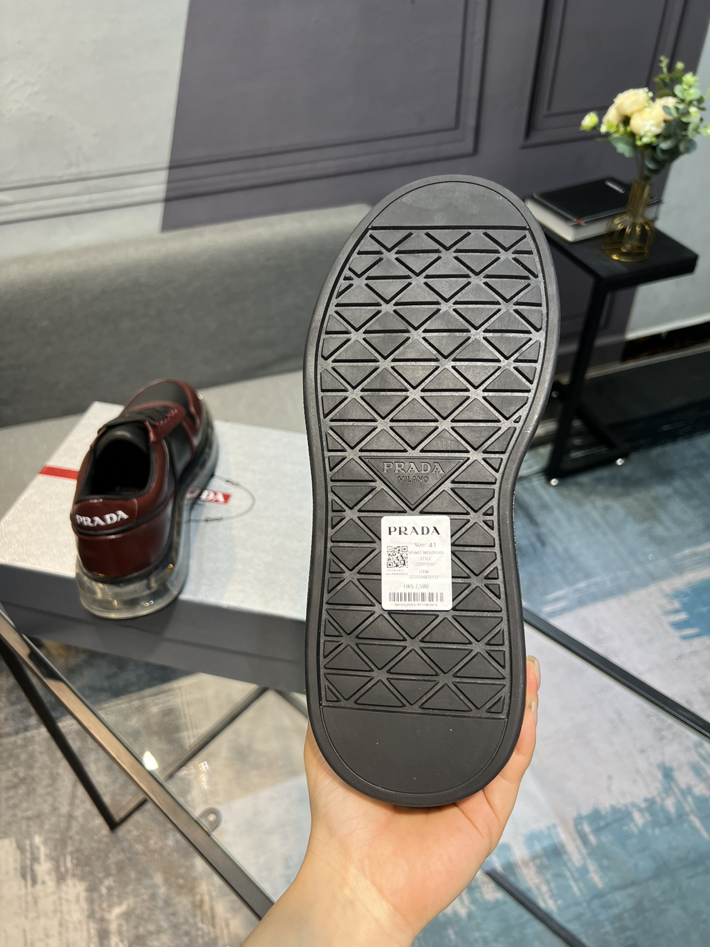 [PRADA] Prada - Calidad de gama alta - Parte superior: piel de becerro con abalorios de borde abiert
