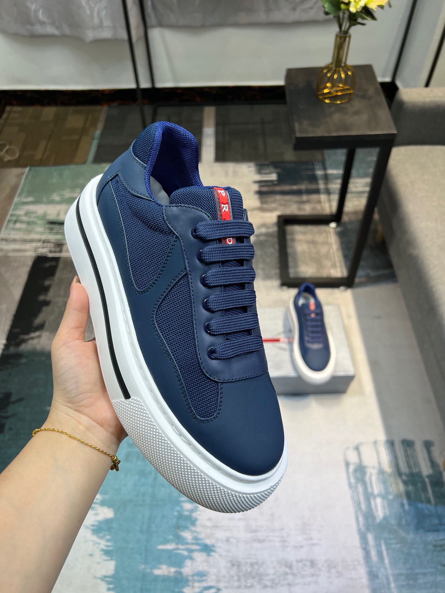 [PRAD*Prada] contra pop zapatos de los hombres, el sitio web oficial 1:1 producción, tejido importad