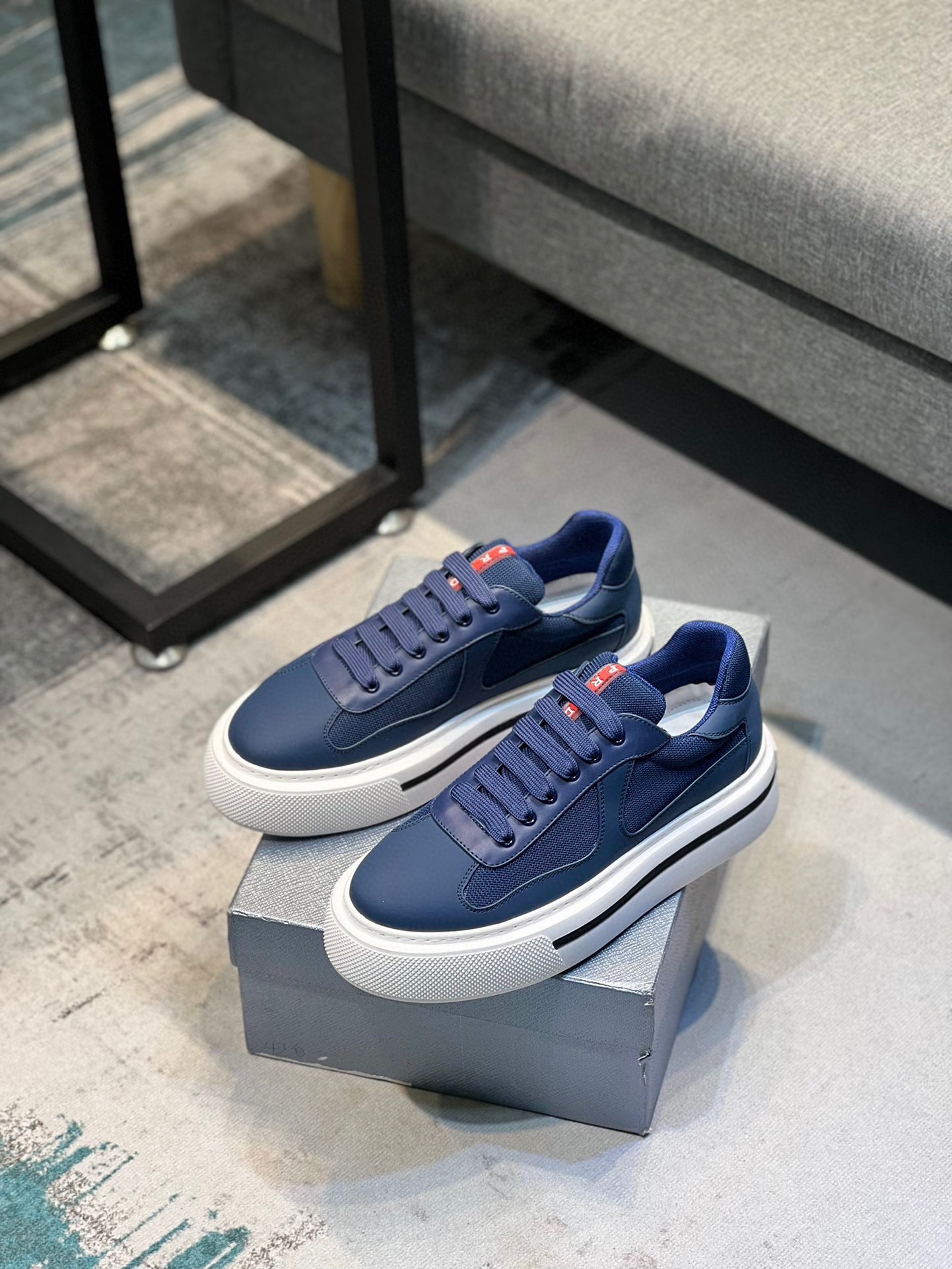 [PRAD*Prada] contra pop zapatos de los hombres, el sitio web oficial 1:1 producción, tejido importad