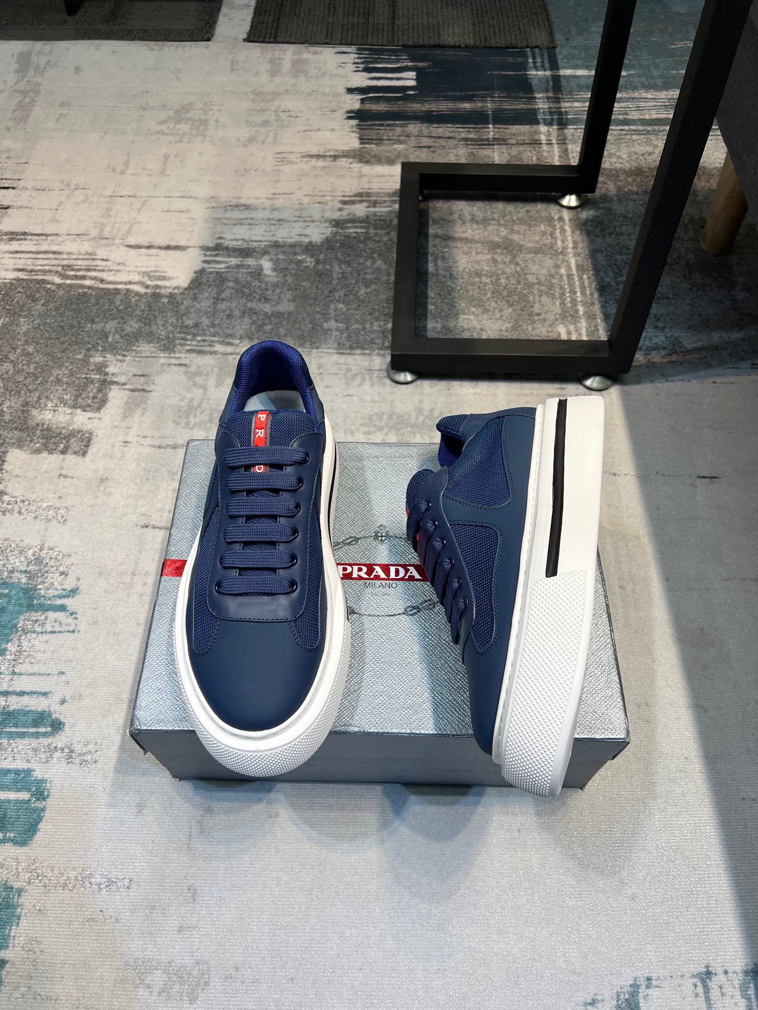 [PRAD*Prada] contra pop zapatos de los hombres, el sitio web oficial 1:1 producción, tejido importad