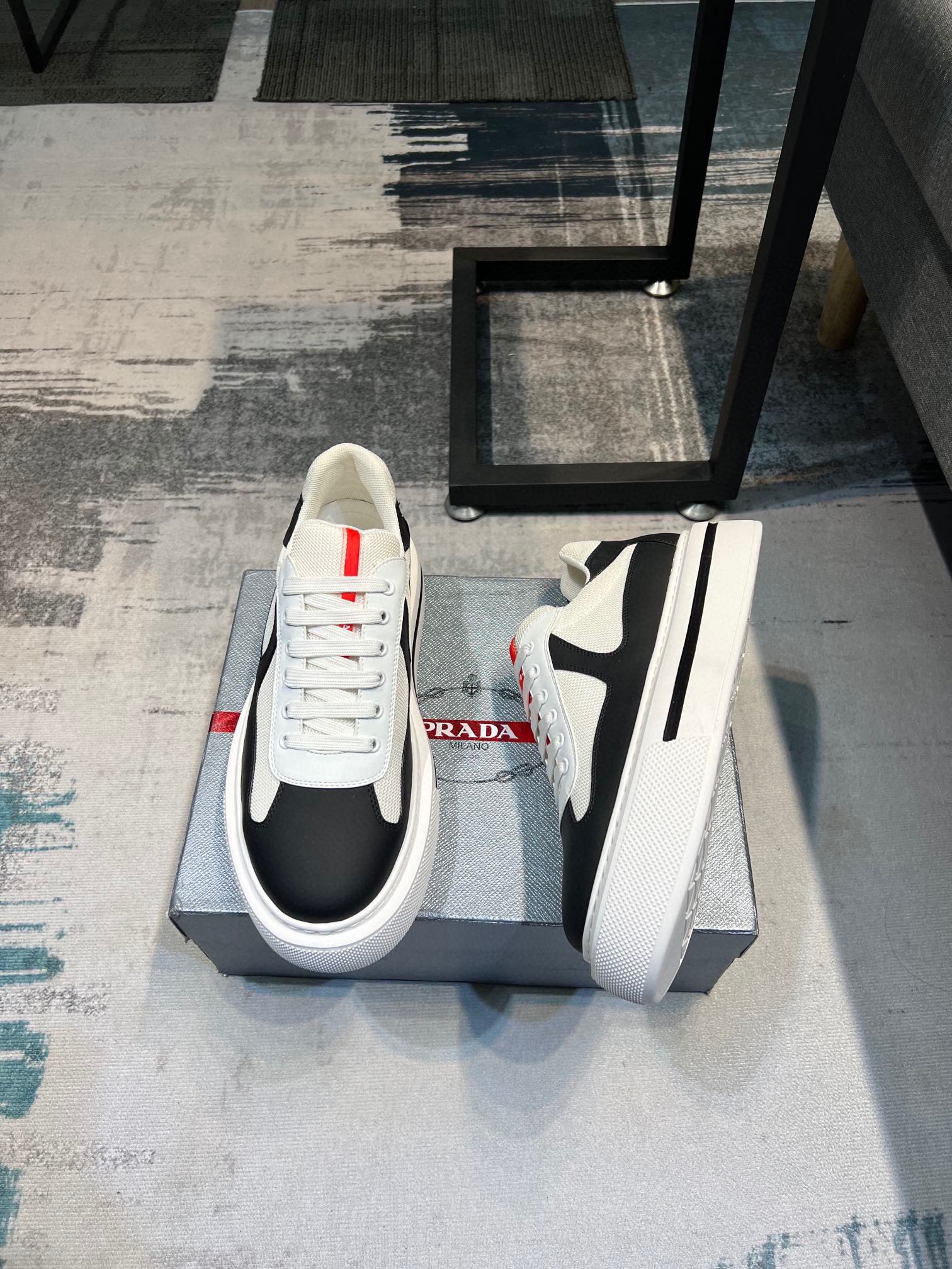 [PRAD*Prada] contra pop zapatos de los hombres, el sitio web oficial 1:1 producción, tejido importad