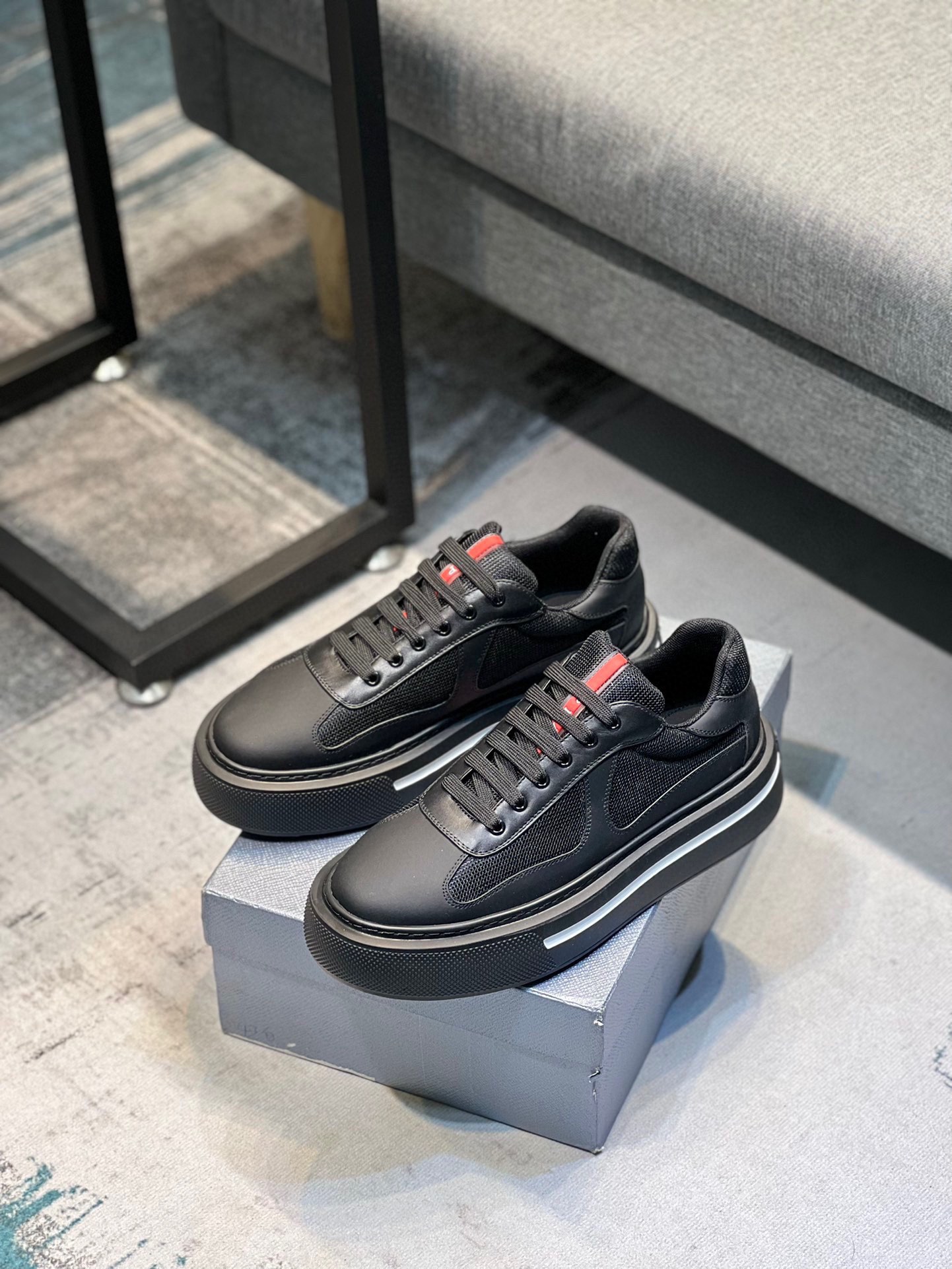 [PRAD*Prada] contra pop zapatos de los hombres, el sitio web oficial 1:1 producción, tejido importad