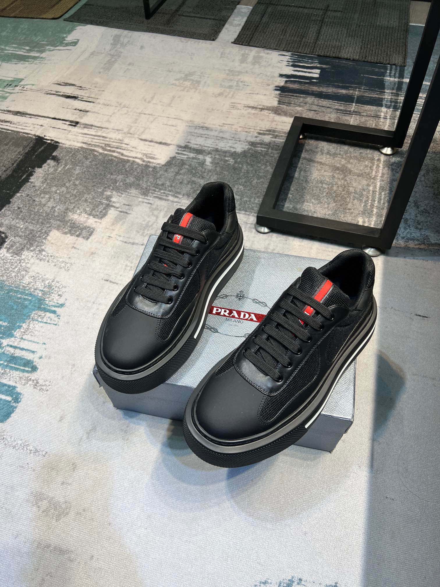 [PRAD*Prada] contra pop zapatos de los hombres, el sitio web oficial 1:1 producción, tejido importad