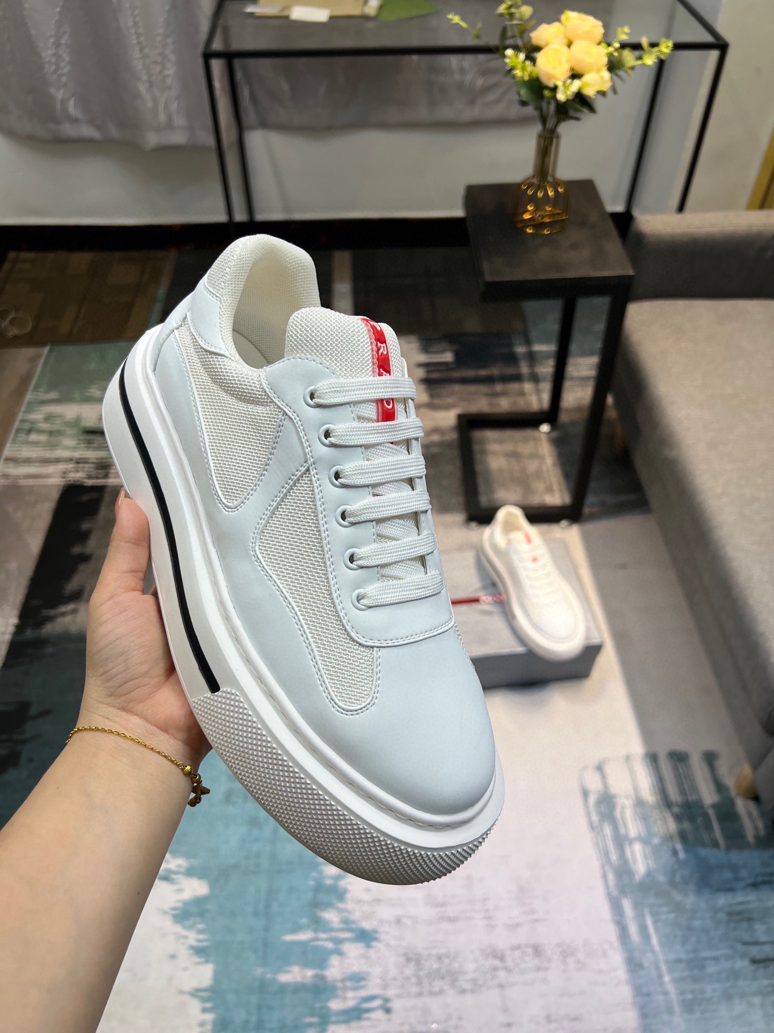 [PRAD*Prada] contra pop zapatos de los hombres, el sitio web oficial 1:1 producción, tejido importad
