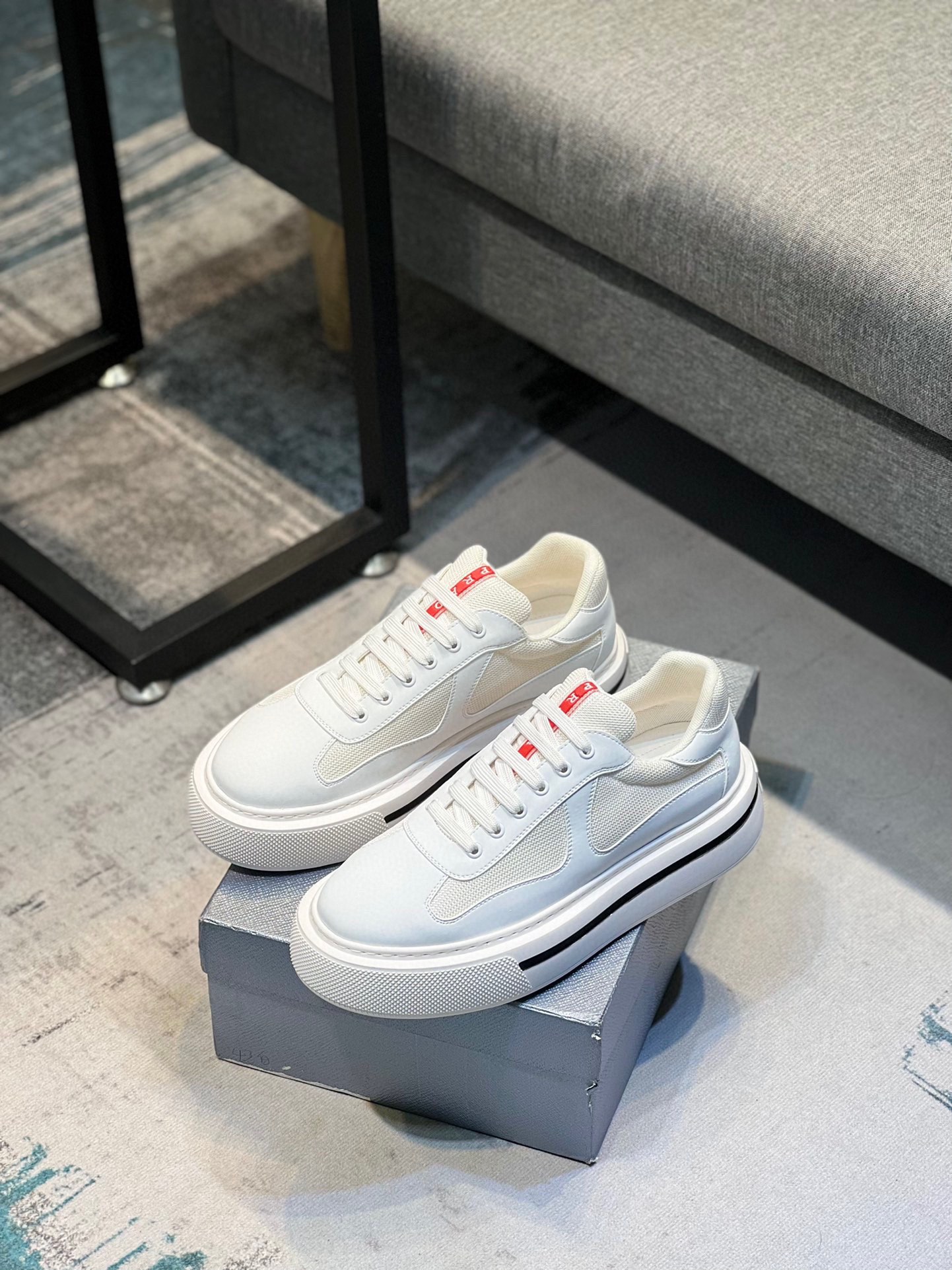 [PRAD*Prada] contra pop zapatos de los hombres, el sitio web oficial 1:1 producción, tejido importad