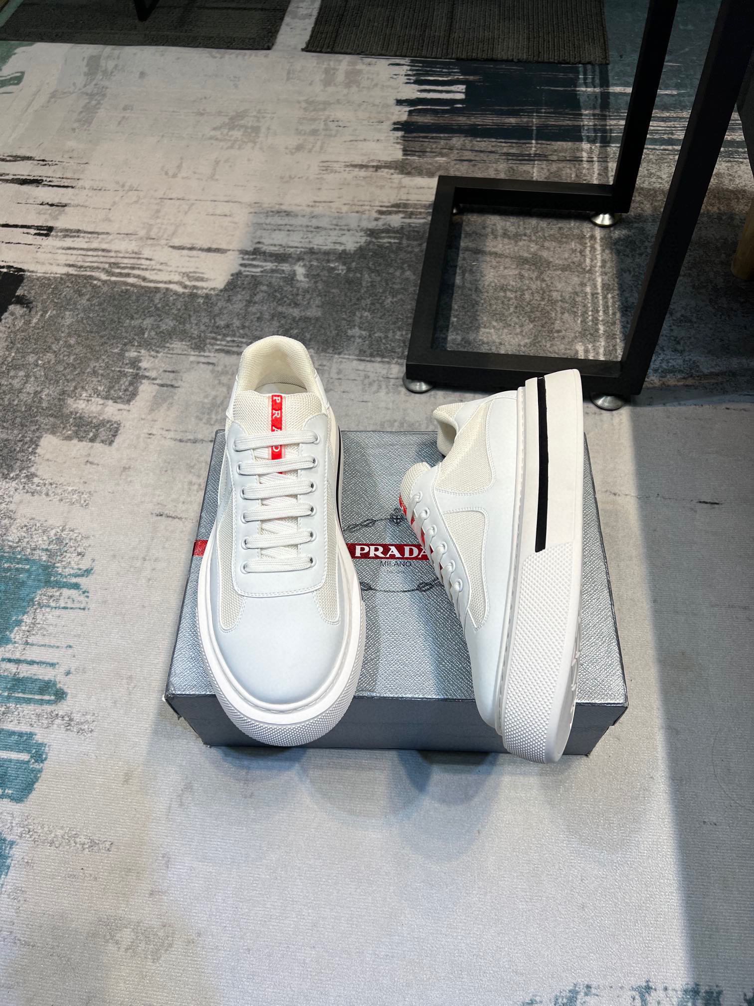[PRAD*Prada] contra pop zapatos de los hombres, el sitio web oficial 1:1 producción, tejido importad