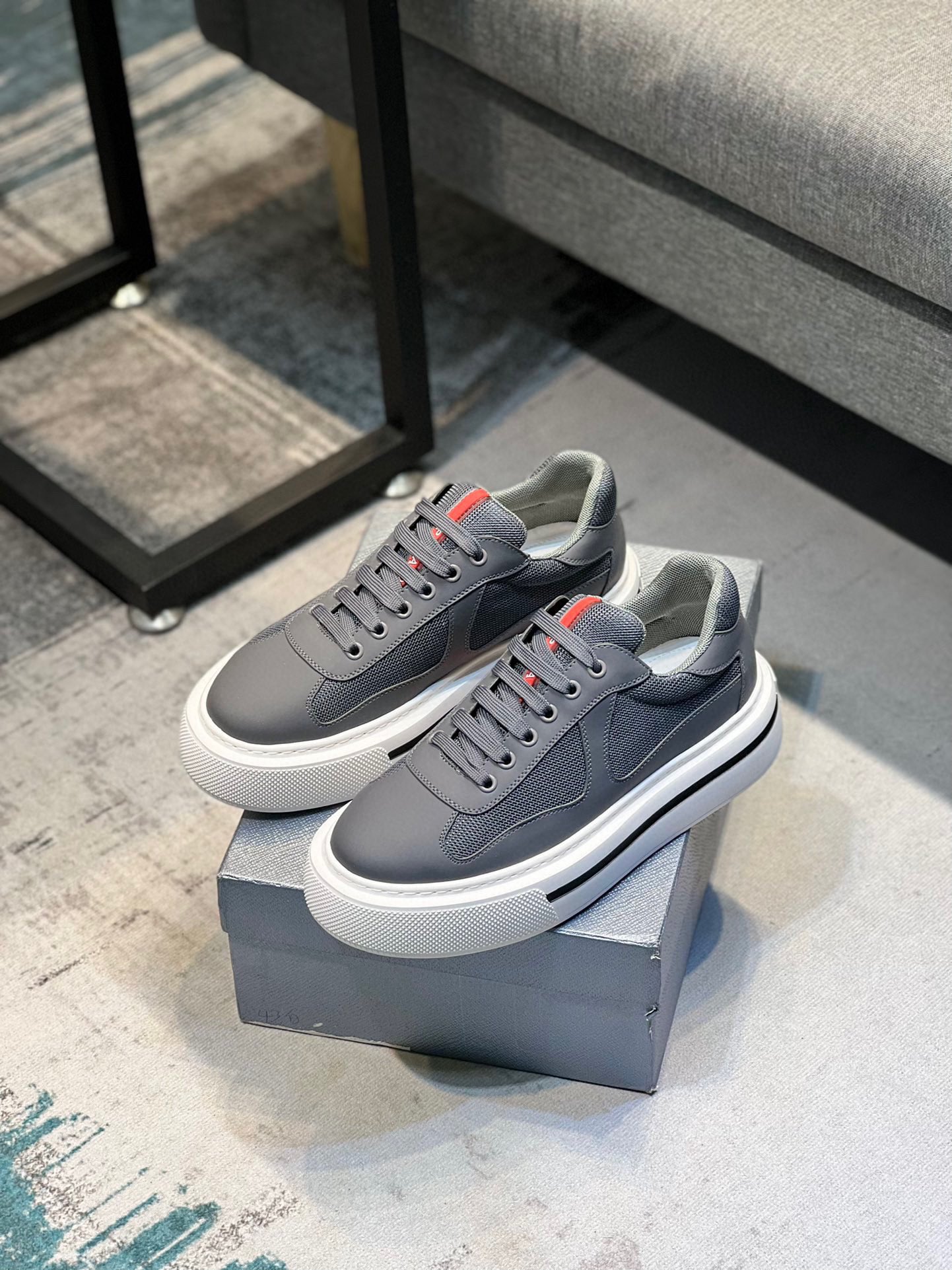 [PRAD*Prada] contra pop zapatos de los hombres, el sitio web oficial 1:1 producción, tejido importad