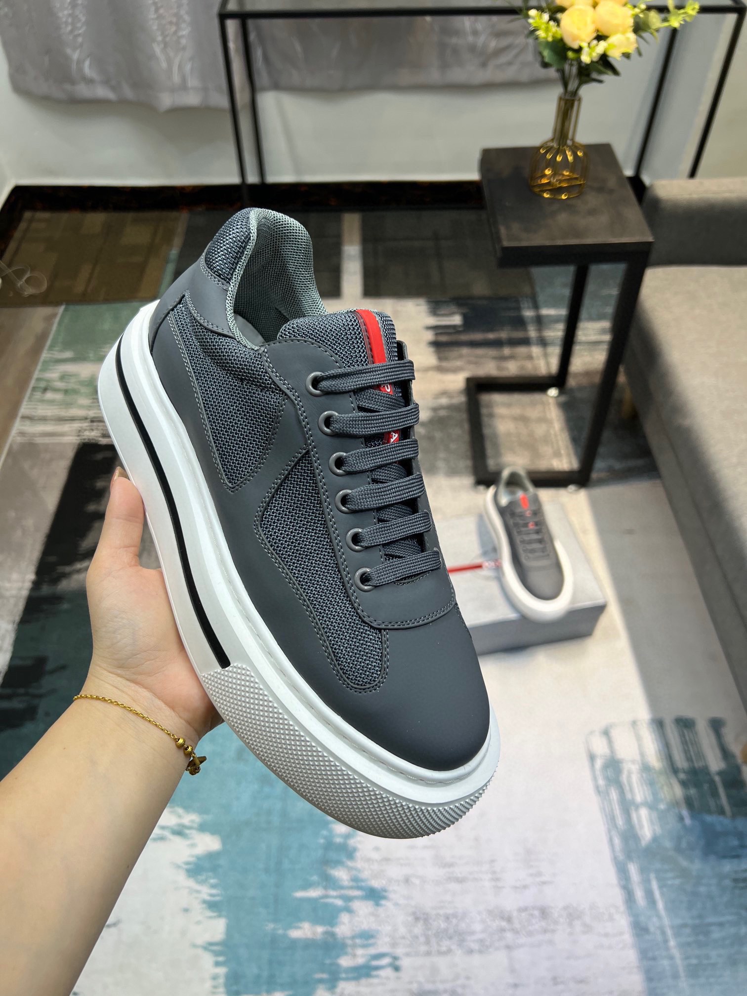 [PRAD*Prada] contra pop zapatos de los hombres, el sitio web oficial 1:1 producción, tejido importad