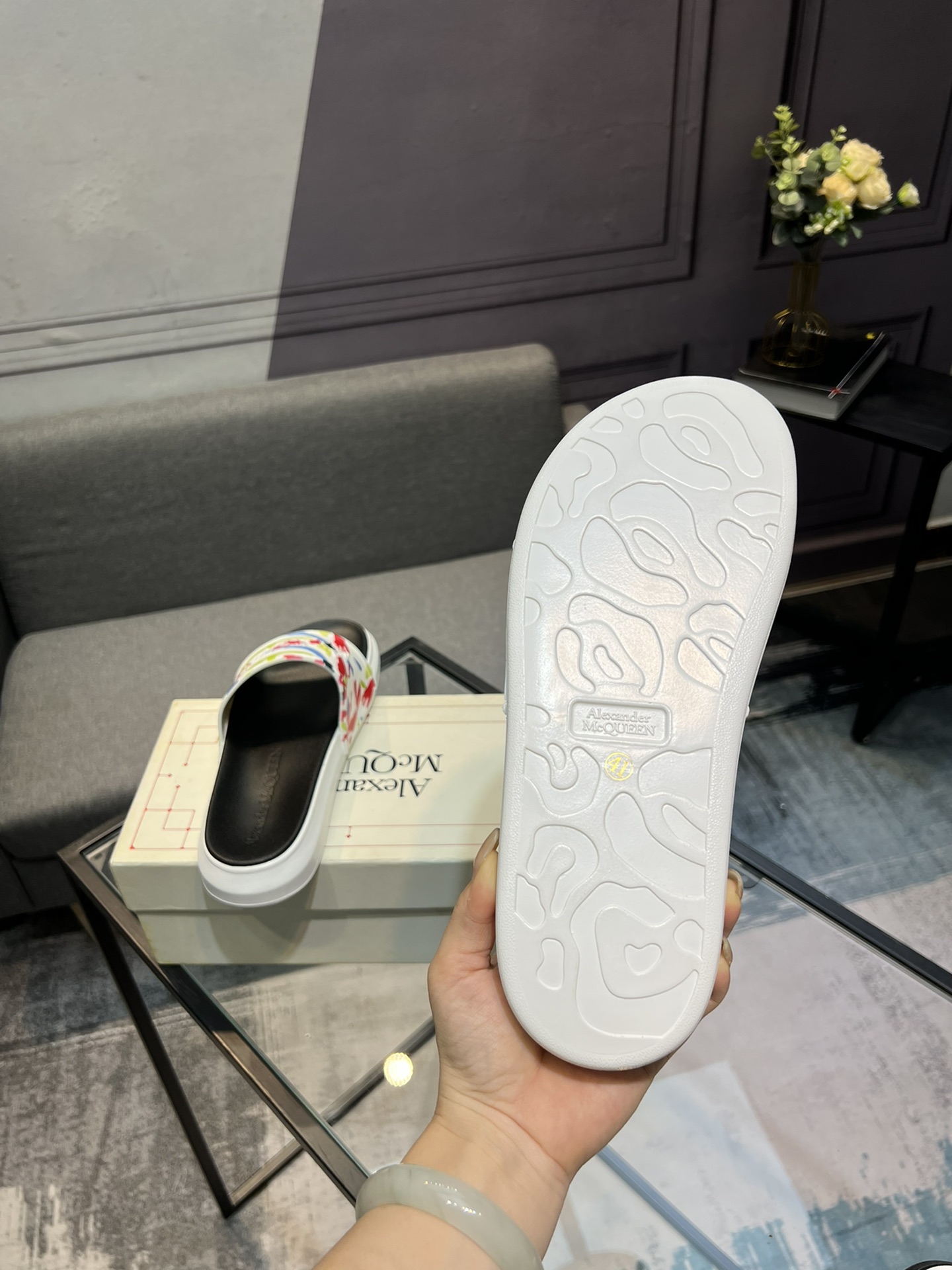(precio real) - McQueen.MQ nueva pareja colorida zapatillas envió la suela original modelo privado, 