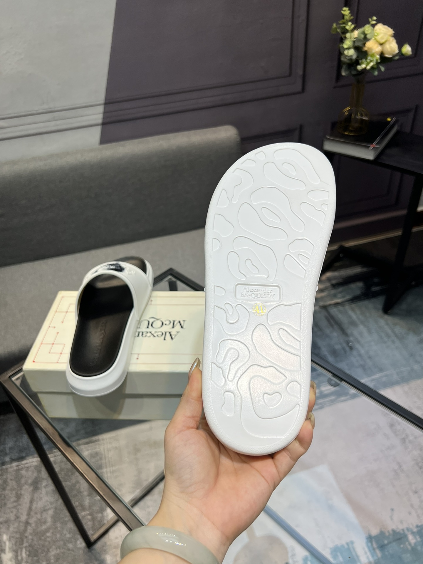 (precio real) - McQueen.MQ nueva pareja colorida zapatillas envió la suela original modelo privado, 