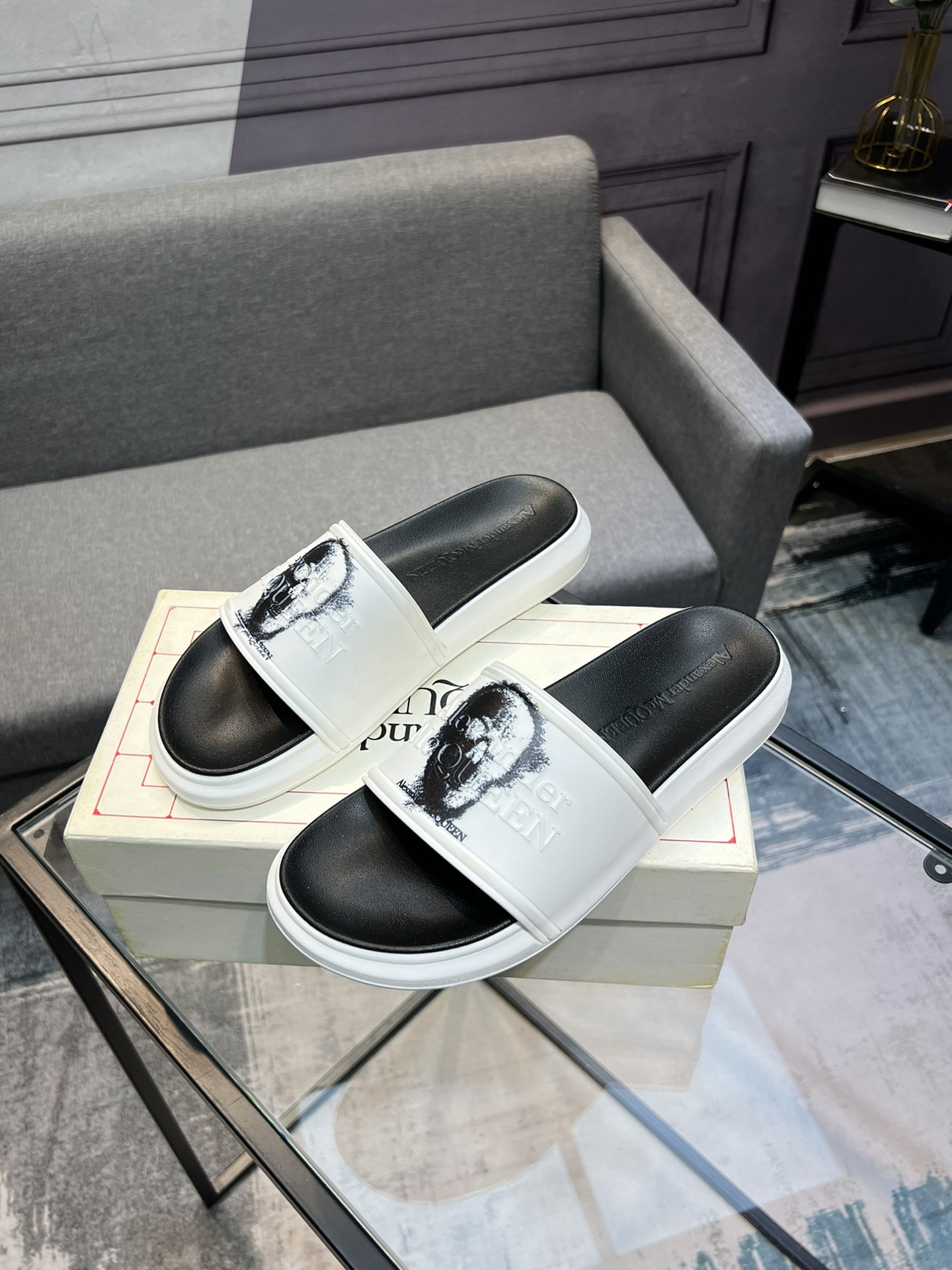 (precio real) - McQueen.MQ nueva pareja colorida zapatillas envió la suela original modelo privado, 