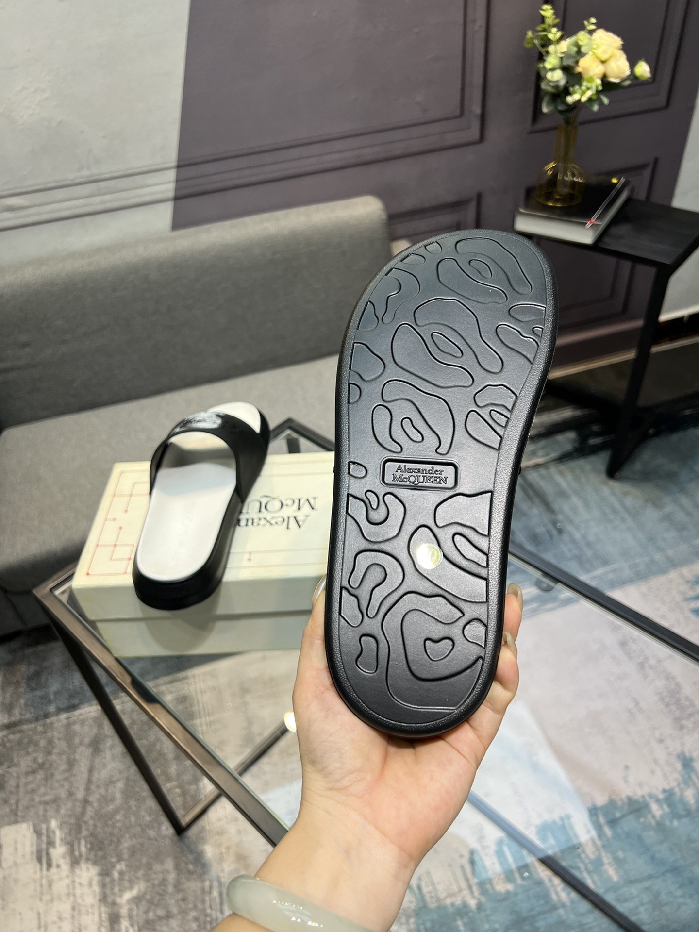 (precio real) - McQueen.MQ nueva pareja colorida zapatillas envió la suela original modelo privado, 