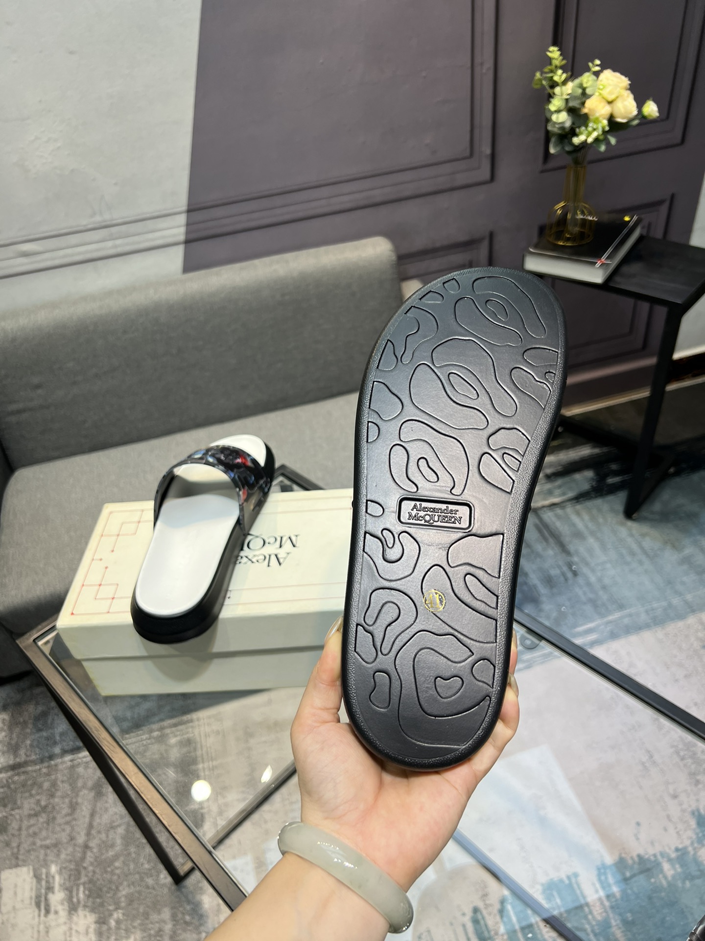 (precio real) - McQueen.MQ nueva pareja colorida zapatillas envió la suela original modelo privado, 