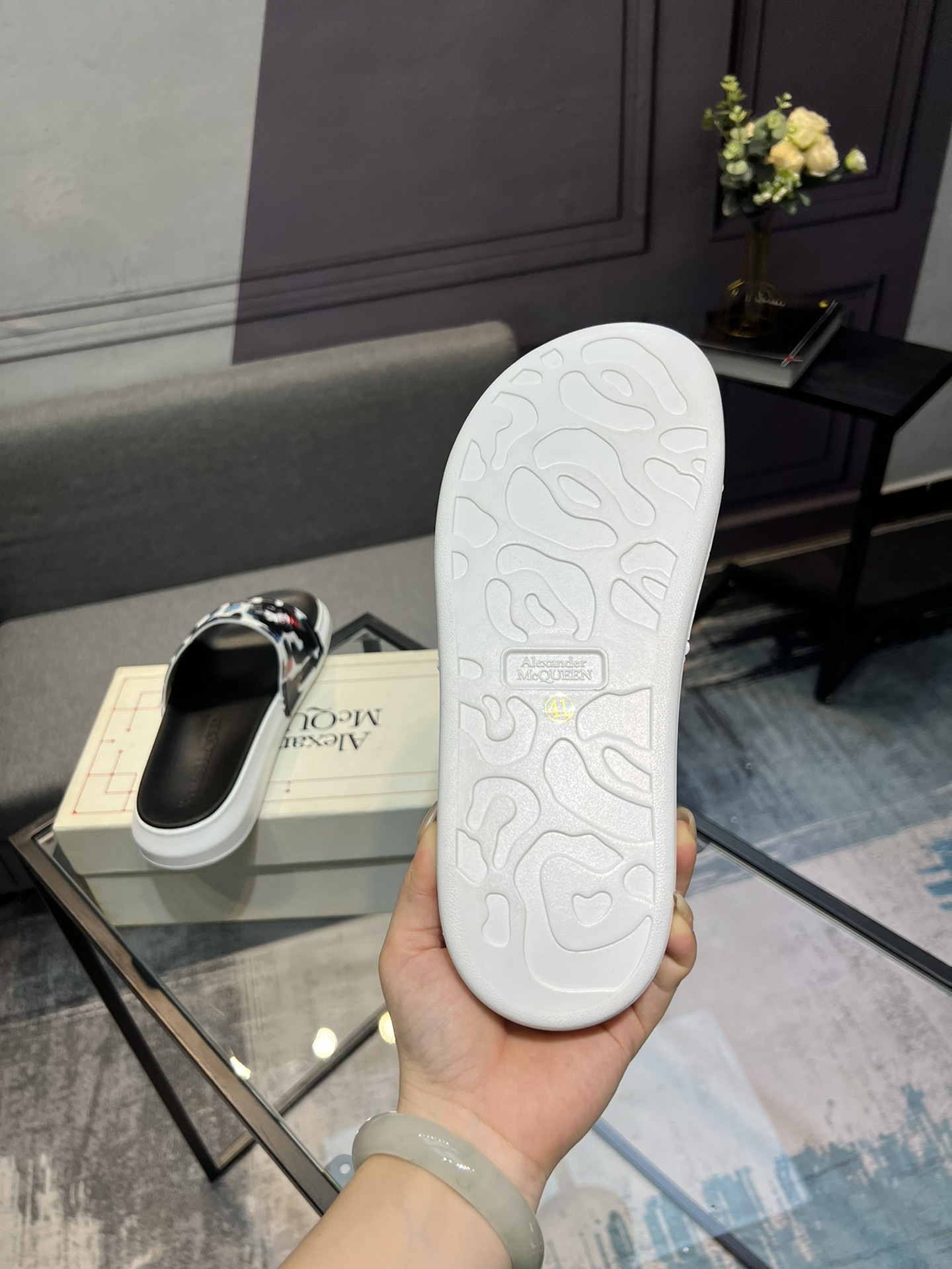 (precio real) - McQueen.MQ nueva pareja colorida zapatillas envió la suela original modelo privado, 